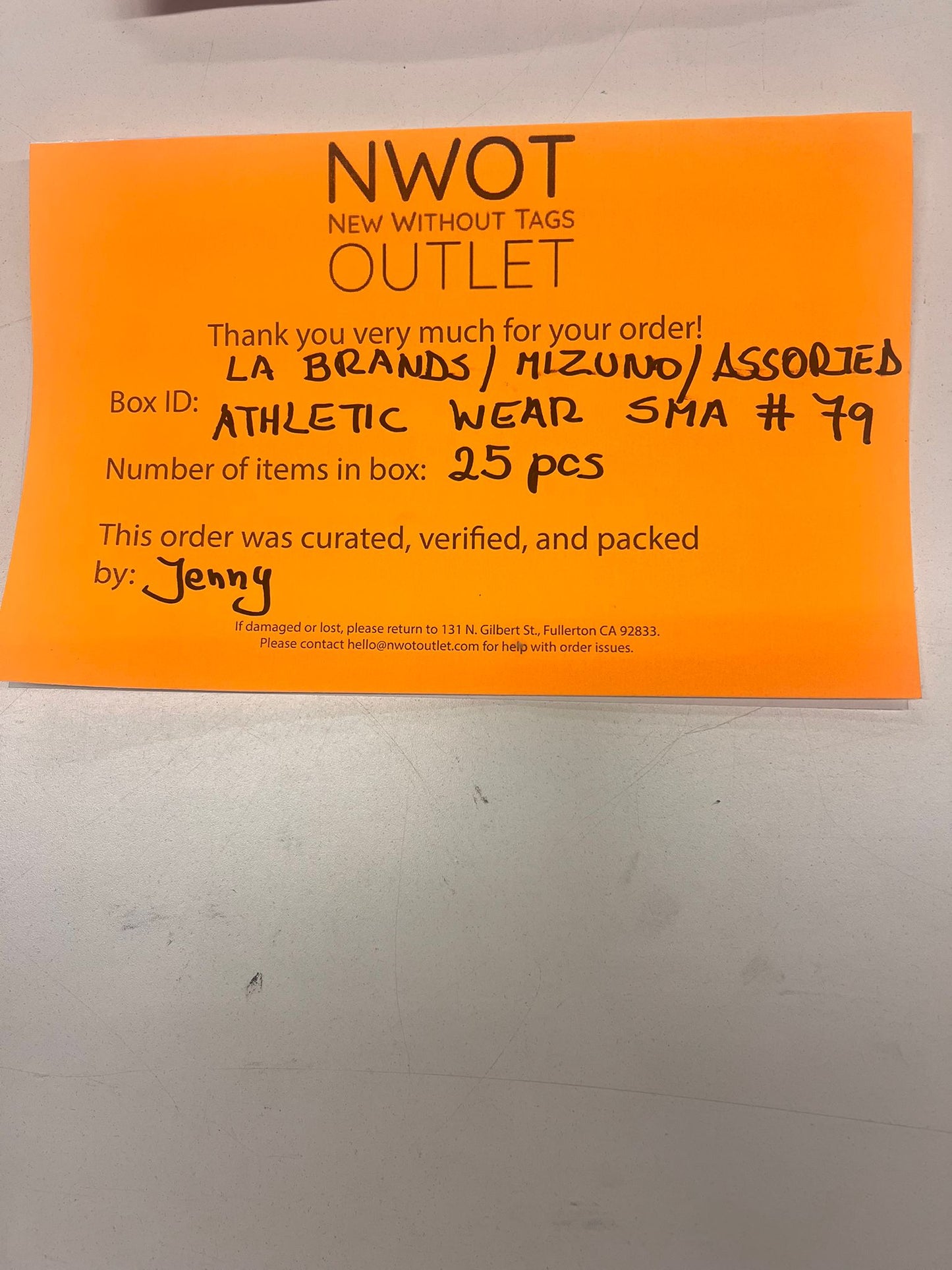 LA Brands | Mizuno | Assorted Athletic Apparel | 25 Pieces | Small Box #SMA-79