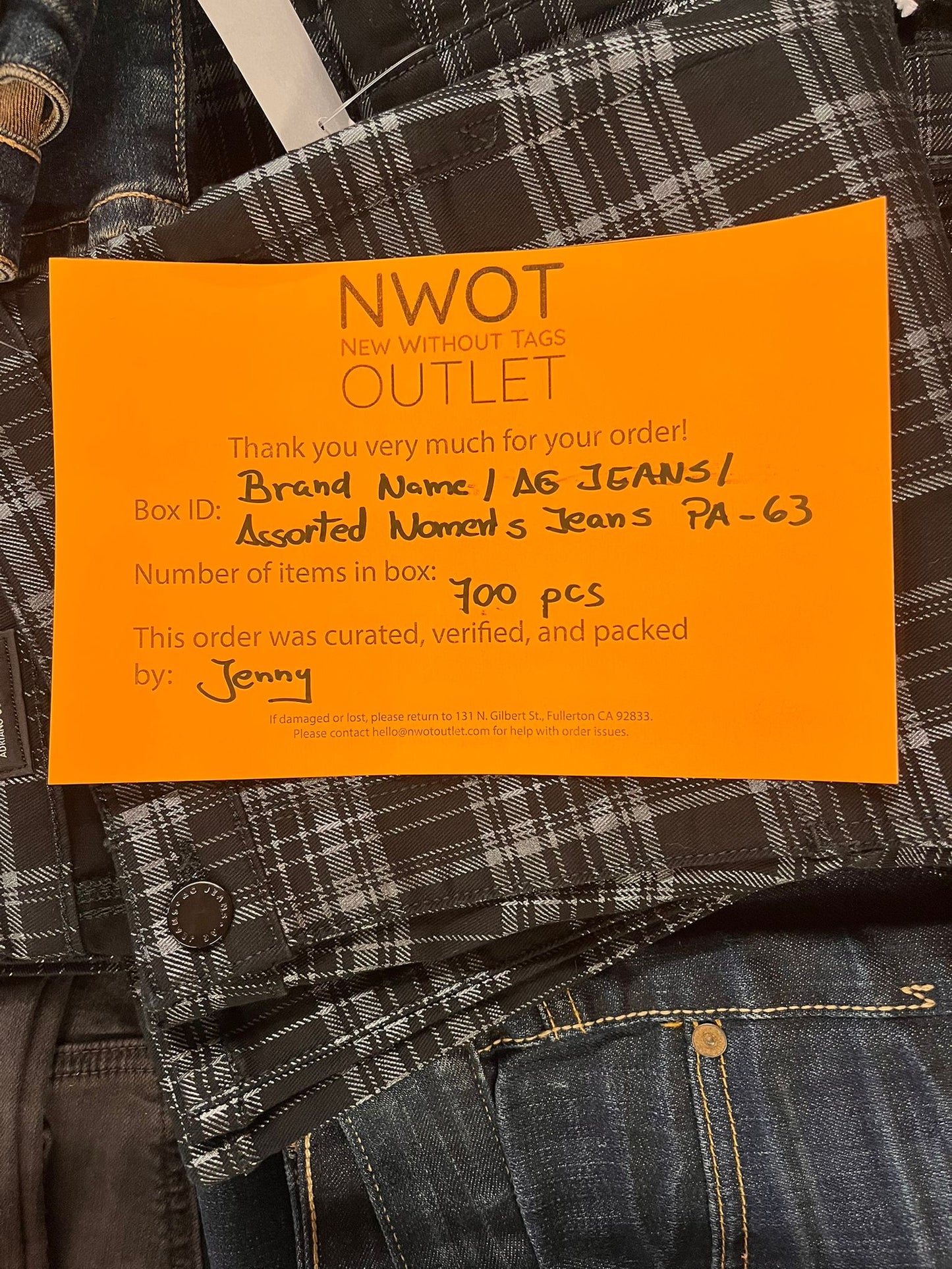 Brand Names | AG | Assorted Women's Jeans | 700 Pieces | Pallet #PA-63