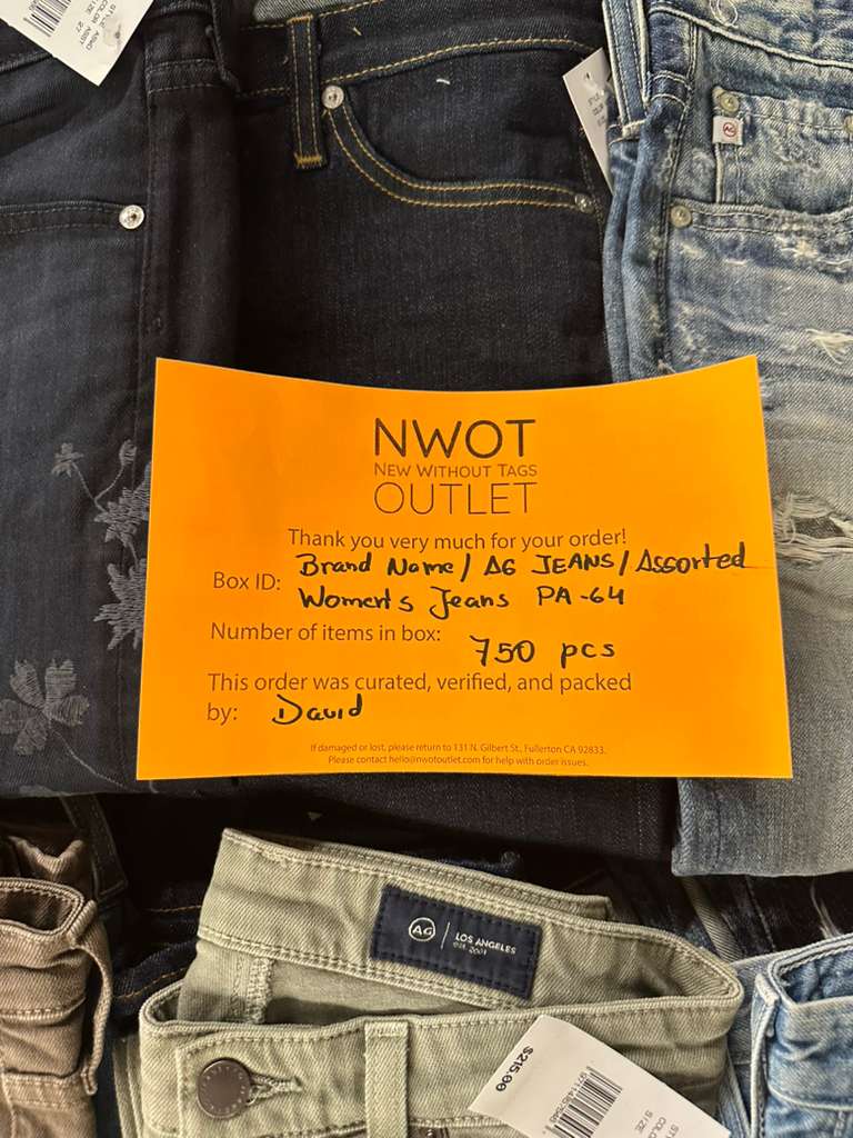 Brand Names | AG | Assorted Women's Jeans | 750 Pieces | Pallet #PA-64