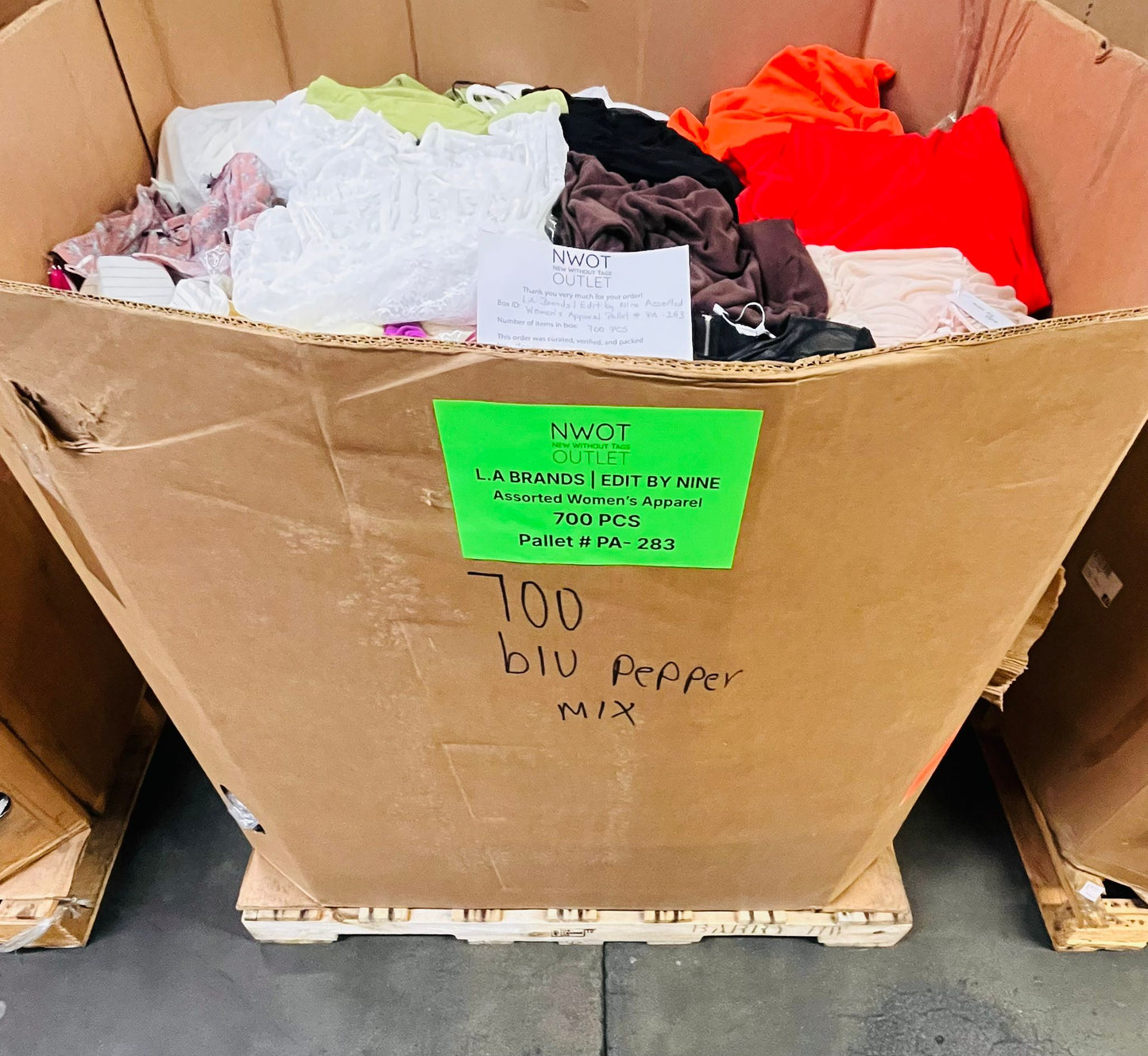 LA Brands | Edit by Nine | Assorted Apparel | 700 Pieces | Pallet #PA-283