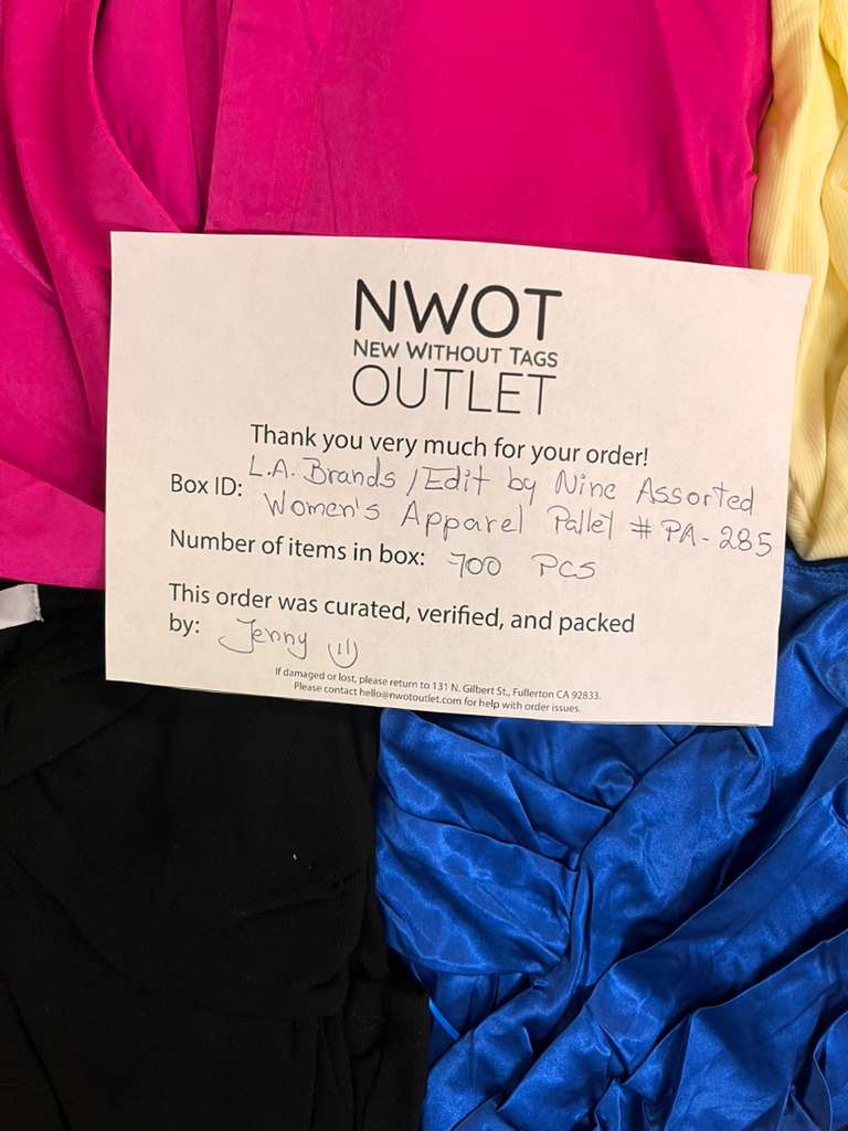 LA Brands | Edit by Nine | Assorted Apparel | 700 Pieces | Pallet #PA-285