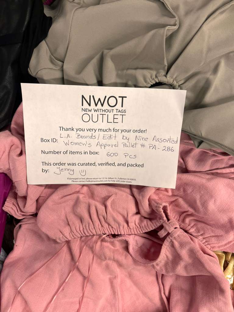 LA Brands | Edit by Nine | Assorted Apparel | 600 Pieces | Pallet #PA-286