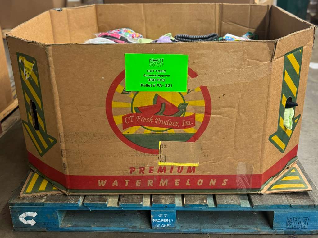 Hot Topic  | Assorted Apparel and Accessories | 350 Pieces | Pallet #PA-321