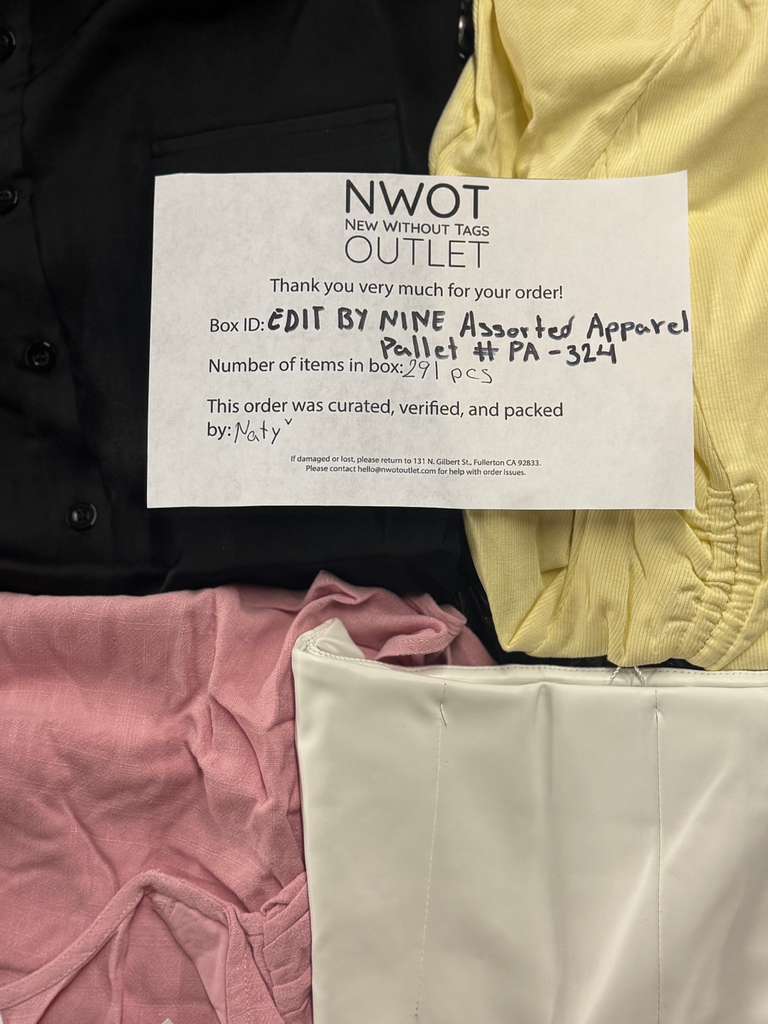 LA Brands | Edit by Nine | Assorted Apparel | 300 Pieces | Pallet #PA-324