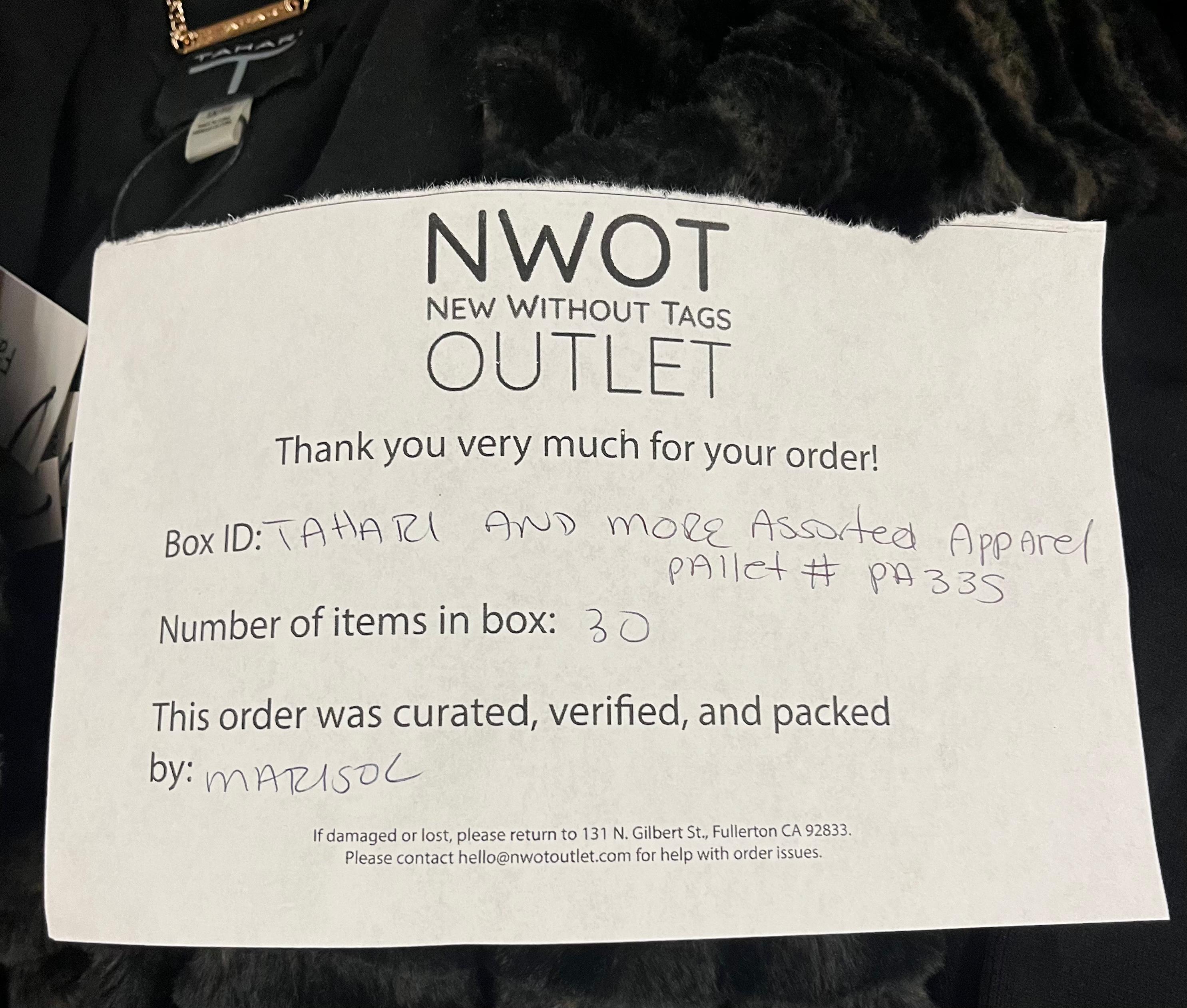 Tahari and more | Assorted  Apparel | 300 Pieces | New with Tag | Pallet #PA-335