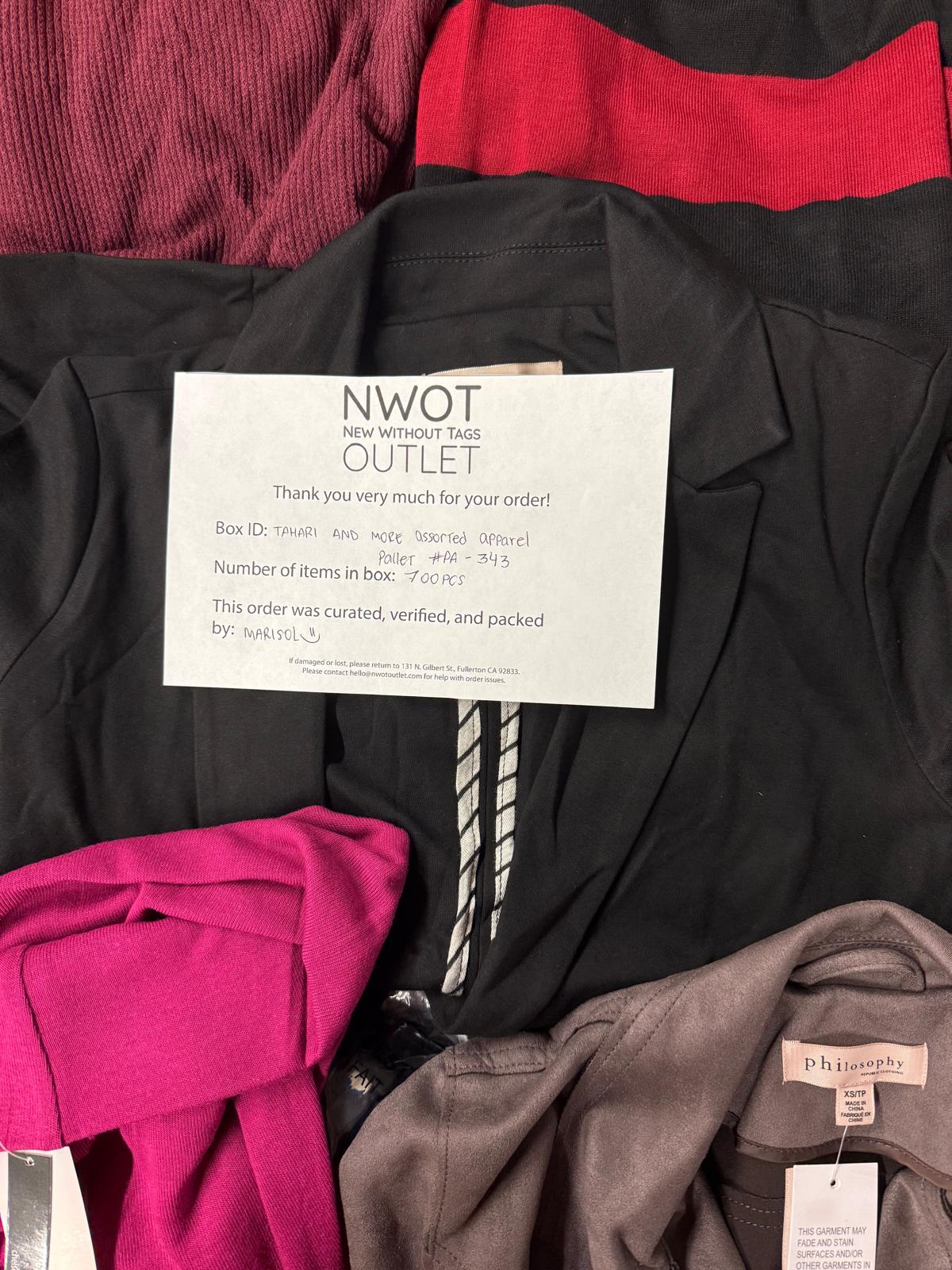 Tahari and more | Assorted  Apparel | 700 Pieces | New with Tag | Pallet #PA-343