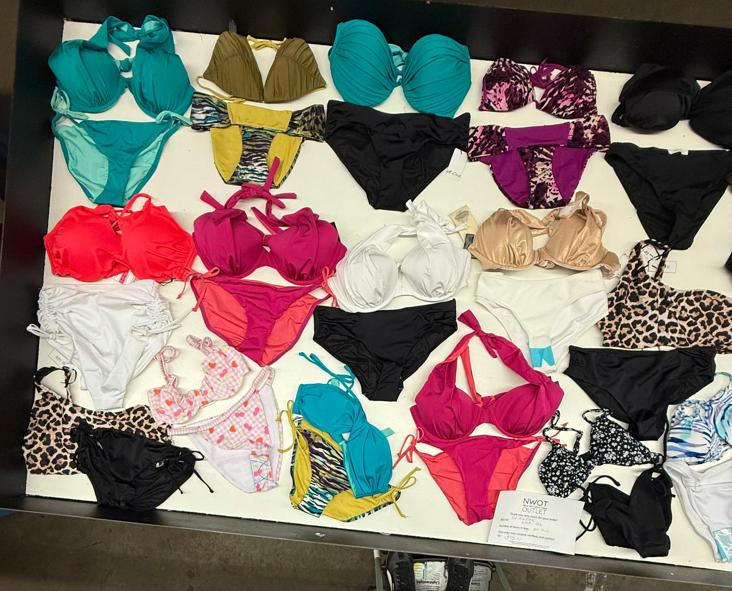 Swimwear  | Assorted Bikini Tops and Bikini Bottoms | 50 Pieces | Small Box # SMA-156