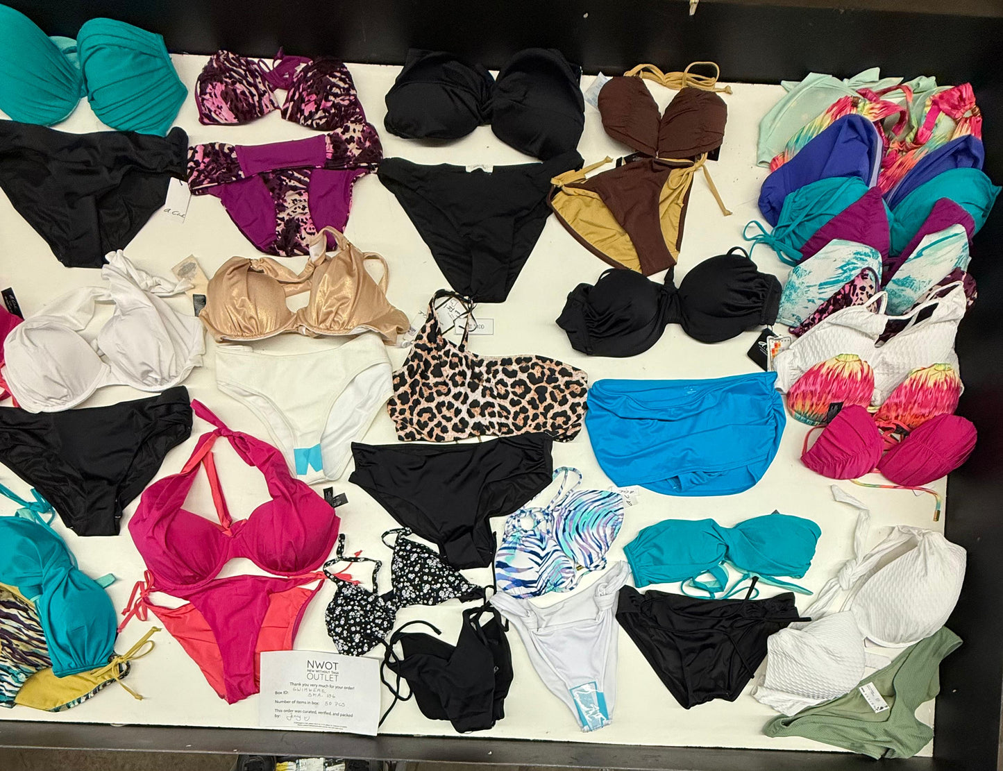 Swimwear  | Assorted Bikini Tops and Bikini Bottoms | 50 Pieces | Small Box # SMA-156