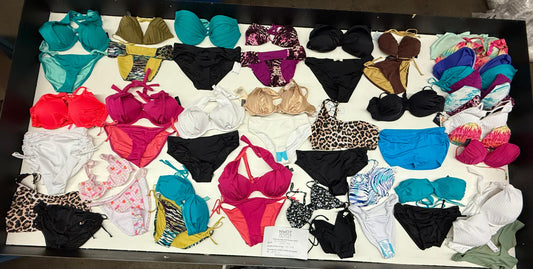 Swimwear  | Assorted Bikini Tops and Bikini Bottoms | 50 Pieces | Small Box # SMA-156