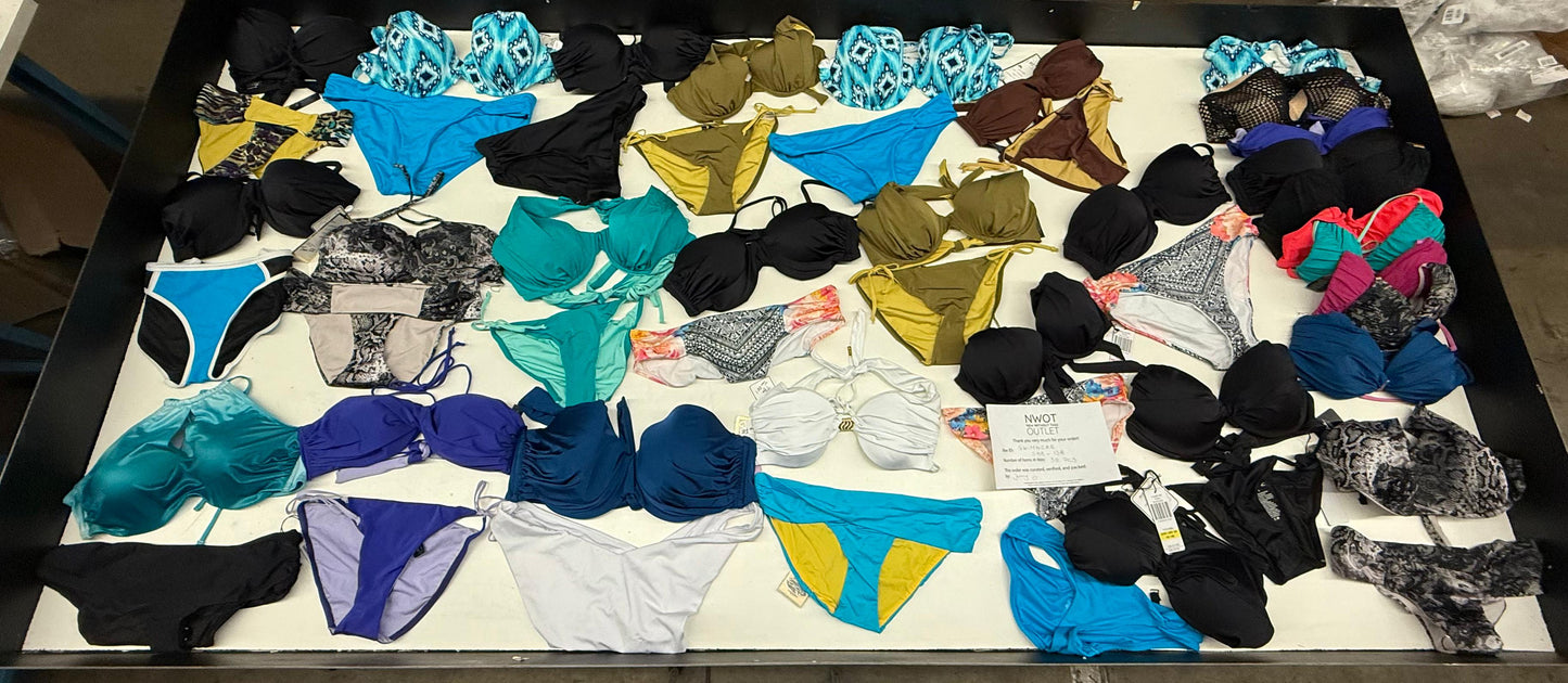 Swimwear  | Assorted Bikini Tops and Bikini Bottoms | 50 Pieces | Small Box # SMA-158