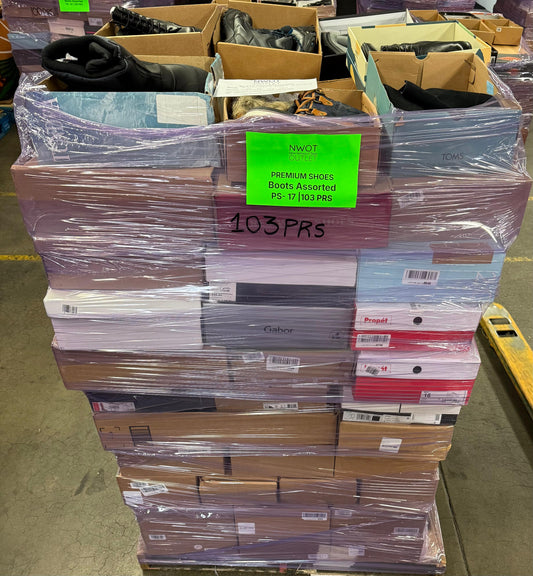 Premium Shoes | Boots Assorted  | 103 pairs | Pallets # PS-17