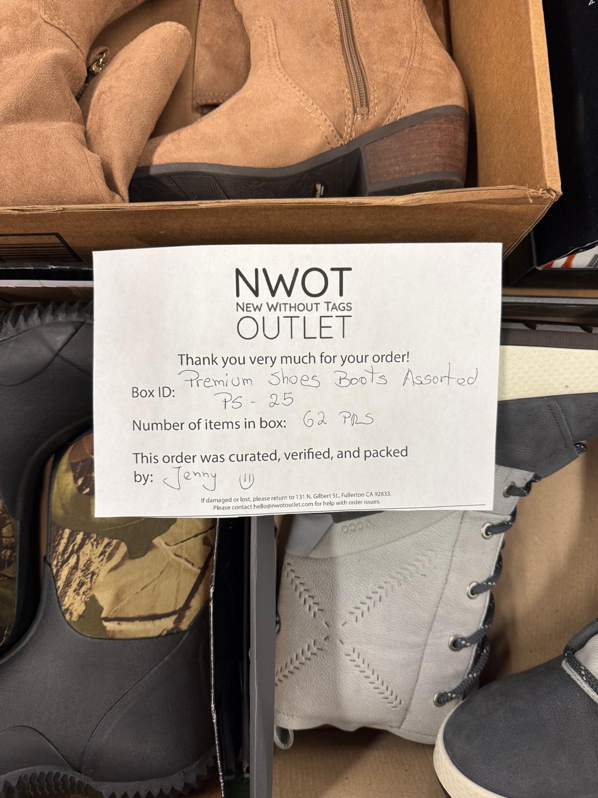 Premium Shoes | Boots Assorted  | 62 pairs | Pallets # PS-25