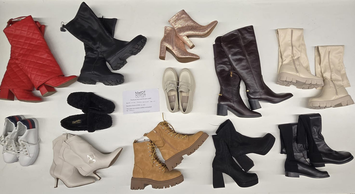 Luxury Fashion Retailer | Assorted Footwear | 12 pairs | Small Box# SMA-201