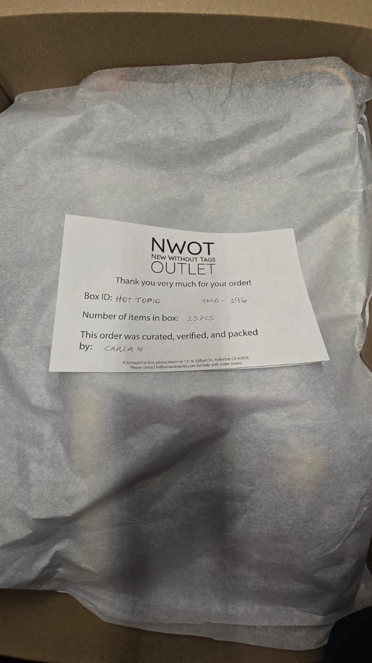 Hot Topic  | Assorted Apparel and Accessories | 25 Pieces | Small Box# SMA-196