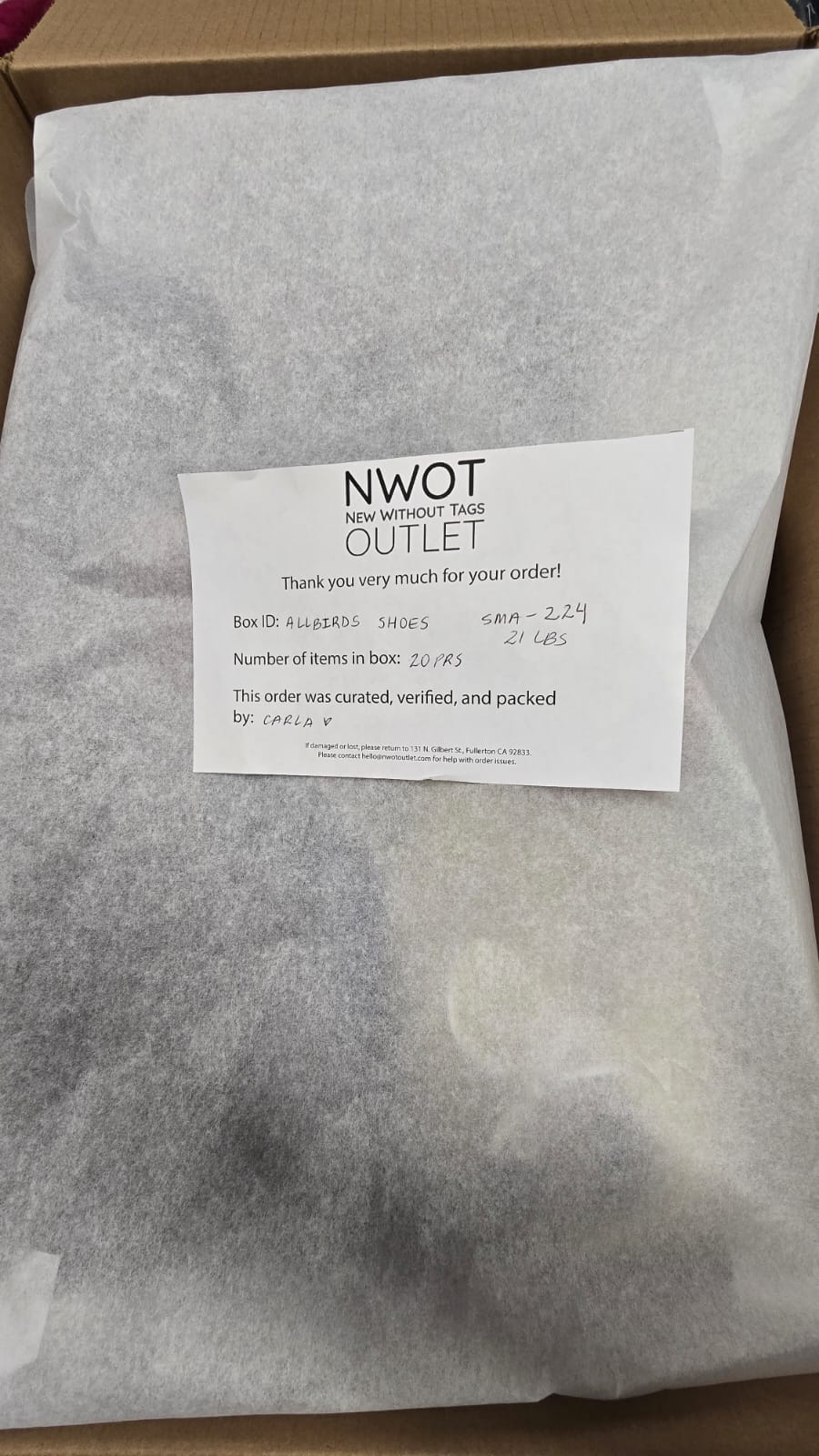 Allbirds Shoes | Assorted Footwear | 20 Pieces | Small Box# SMA-224