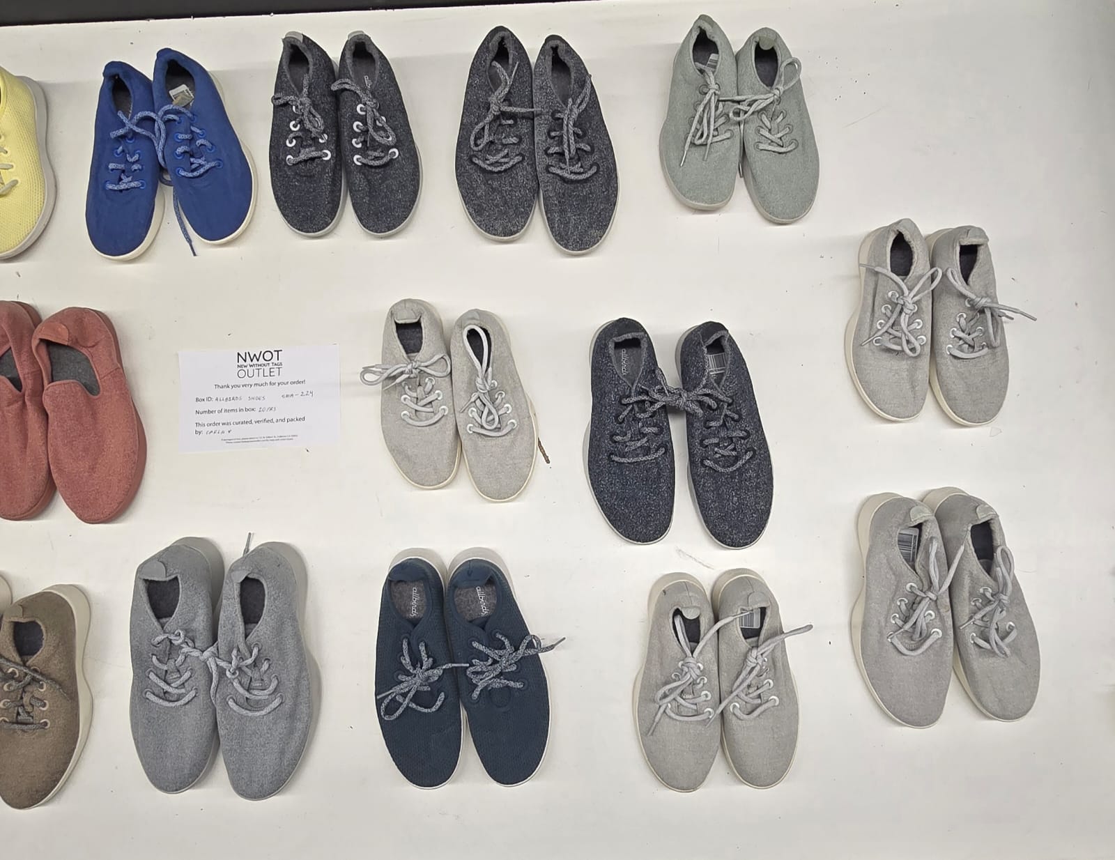 Allbirds Shoes | Assorted Footwear | 20 Pieces | Small Box# SMA-224