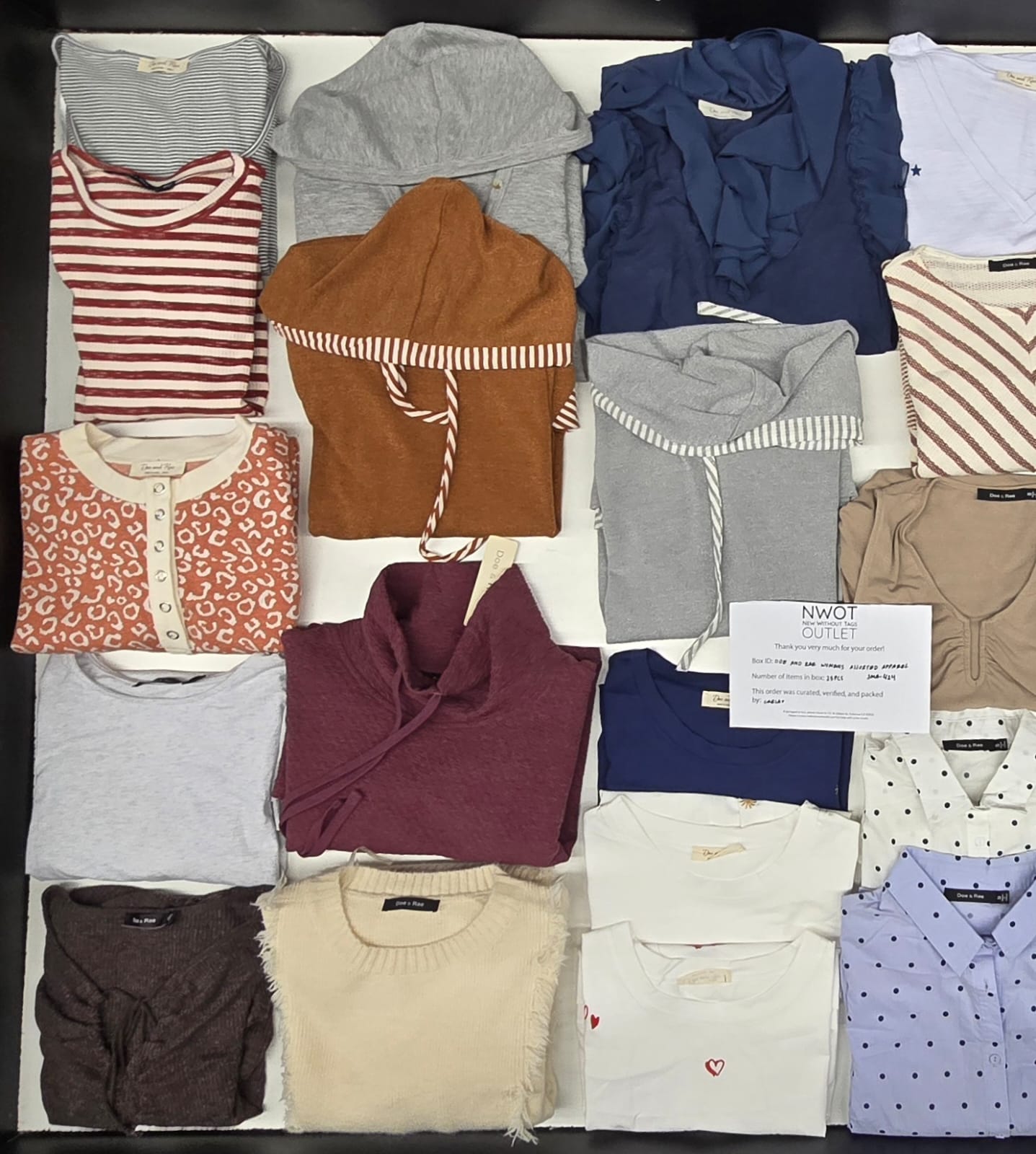 Doe And Rae | Women Assorted Apparel | 25 Pieces | Small Box# SMA-424