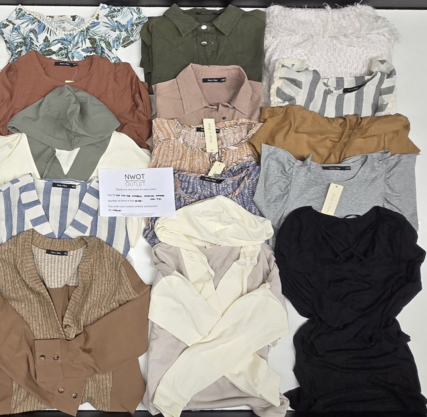 Doe And Rae | Women Assorted Apparel | 25 Pieces | Small Box# SMA-430