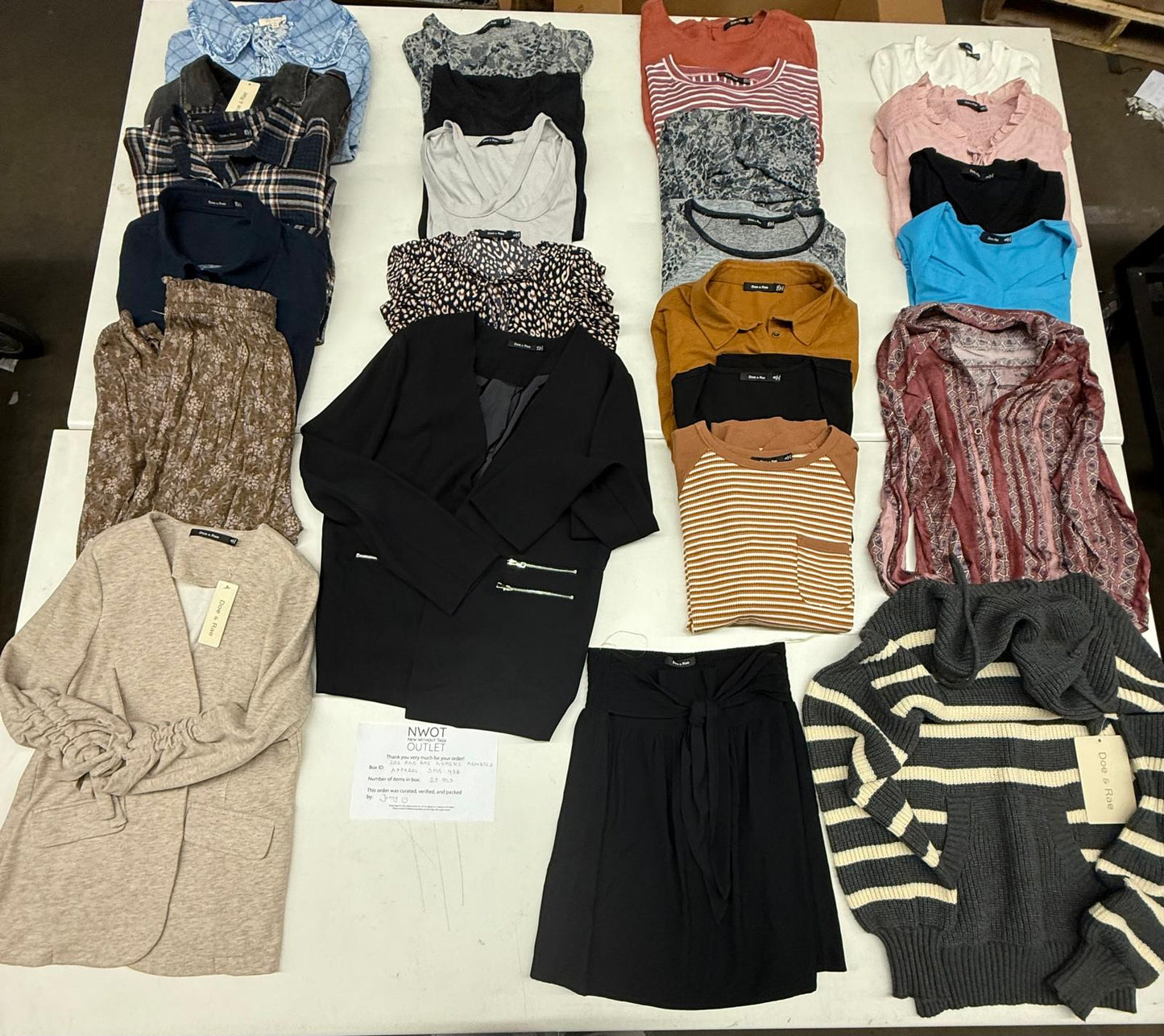 Doe And Rae | Women Assorted Apparel | 25 Pieces | Small Box# SMA-438