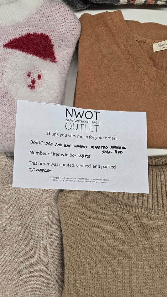 Doe And Rae | Women Assorted Apparel | 25 Pieces | Small Box# SMA-422