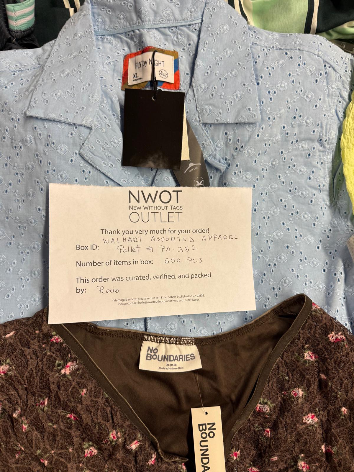 Walmart | Assorted  Apparel | 600 Pieces | Pallet #PA-352