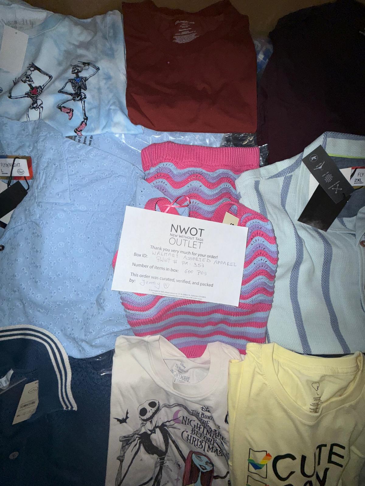 Walmart | Assorted  Apparel | 600 Pieces | Pallet #PA-357