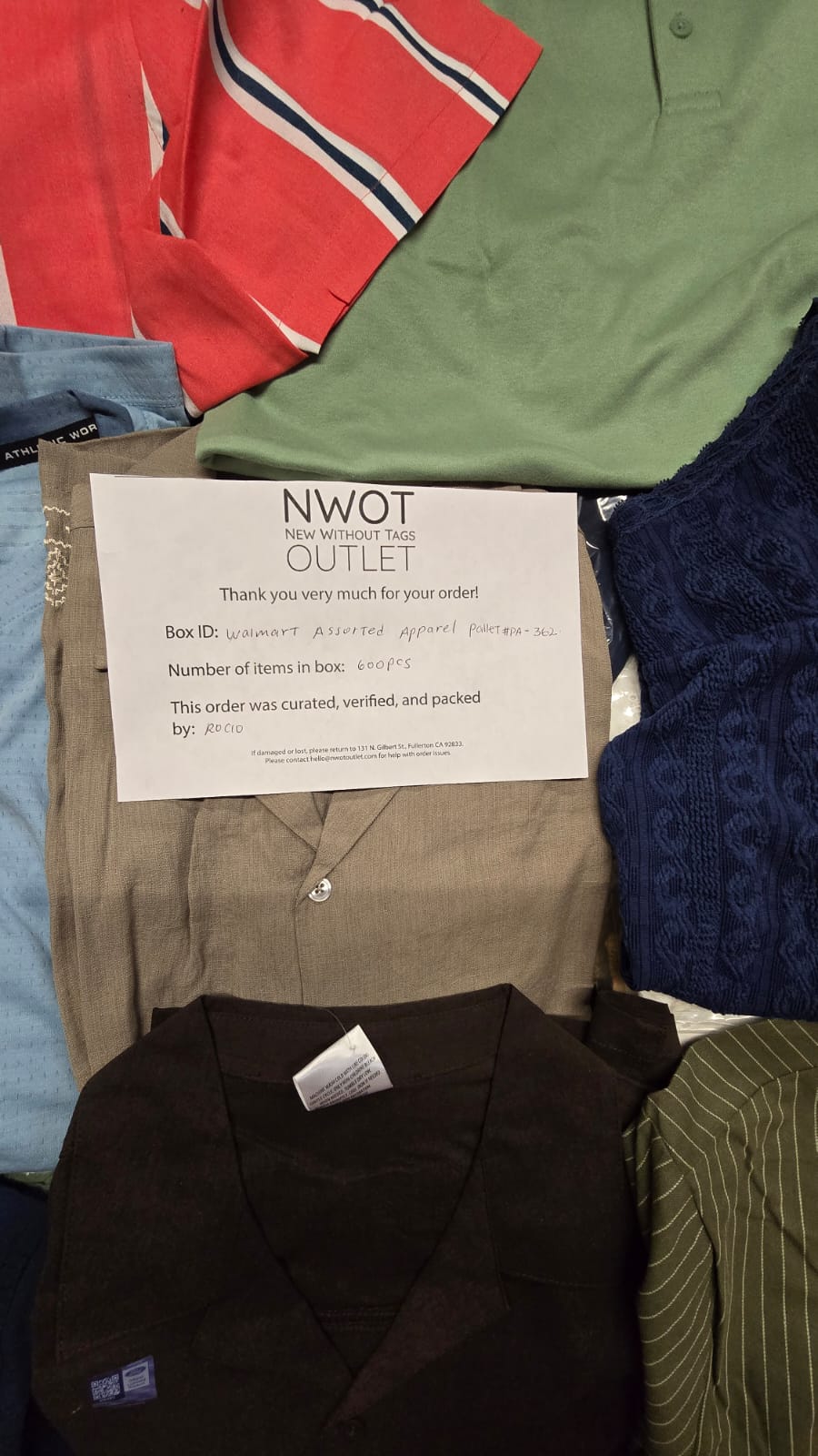 Walmart | Assorted Apparel | 600 Pieces | Pallet #PA-362