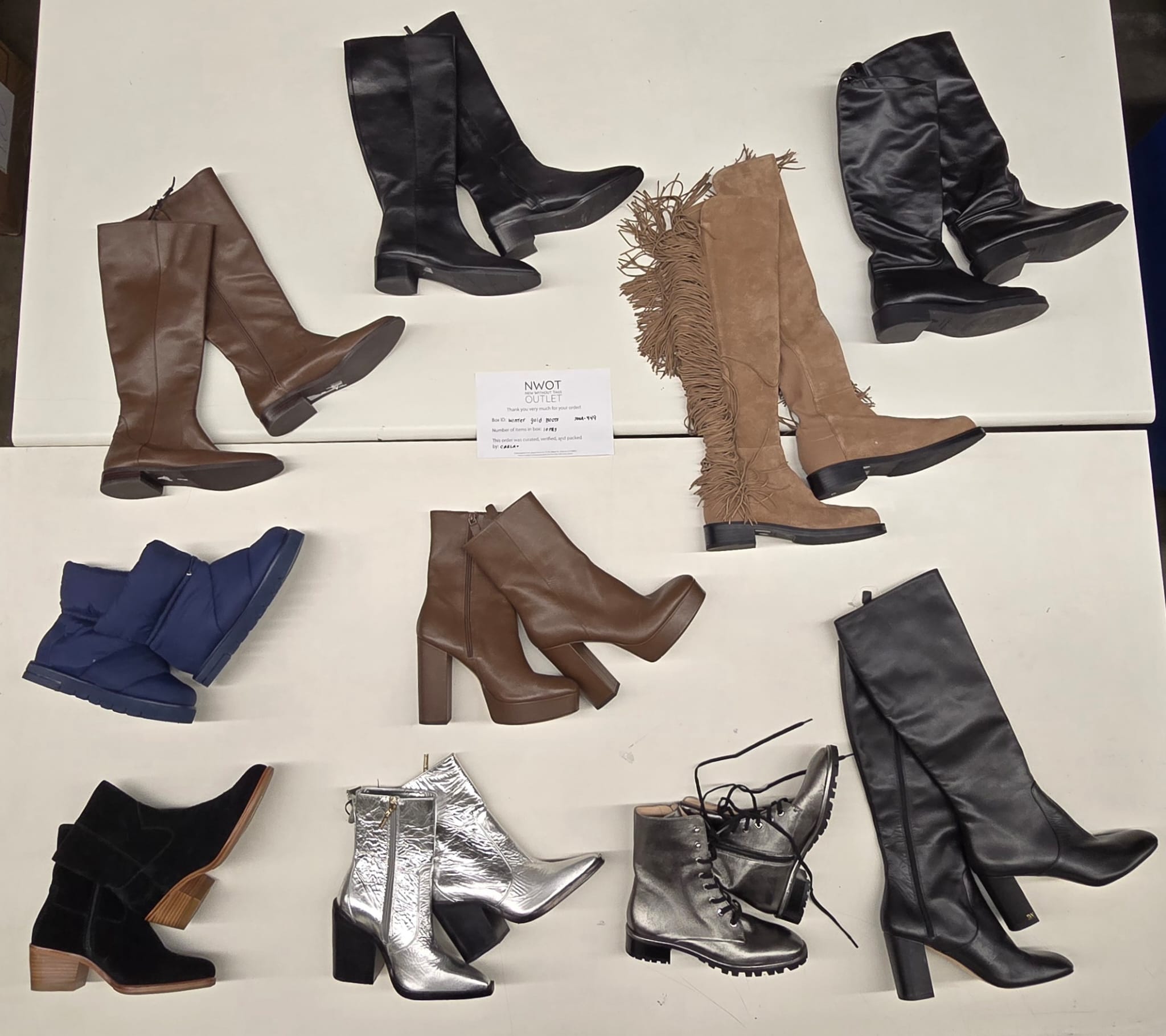 Winter Golden Boots | Assorted  Boots | 10 pairs | Small Box# SMA-449