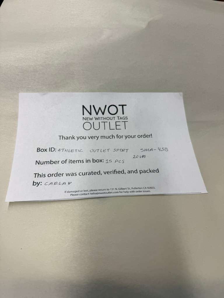 Athletic Outlet Sport | Assorted Athletic Apparel | 15 Pieces | Small Box #SMA-458