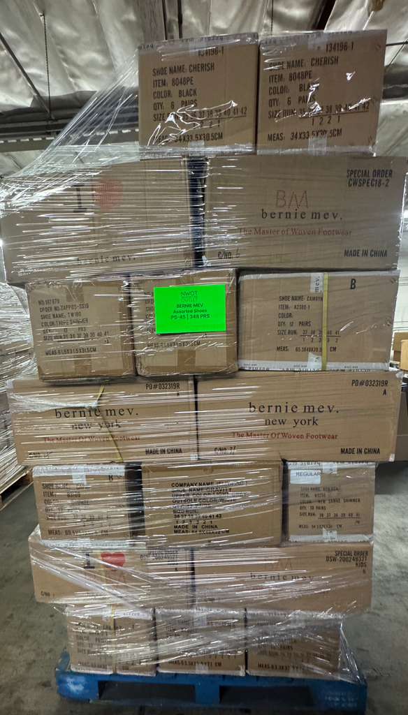 Bernie Mev Shoe Pallet | Assorted Footwear | 348 Pairs | Pallet# PS-45