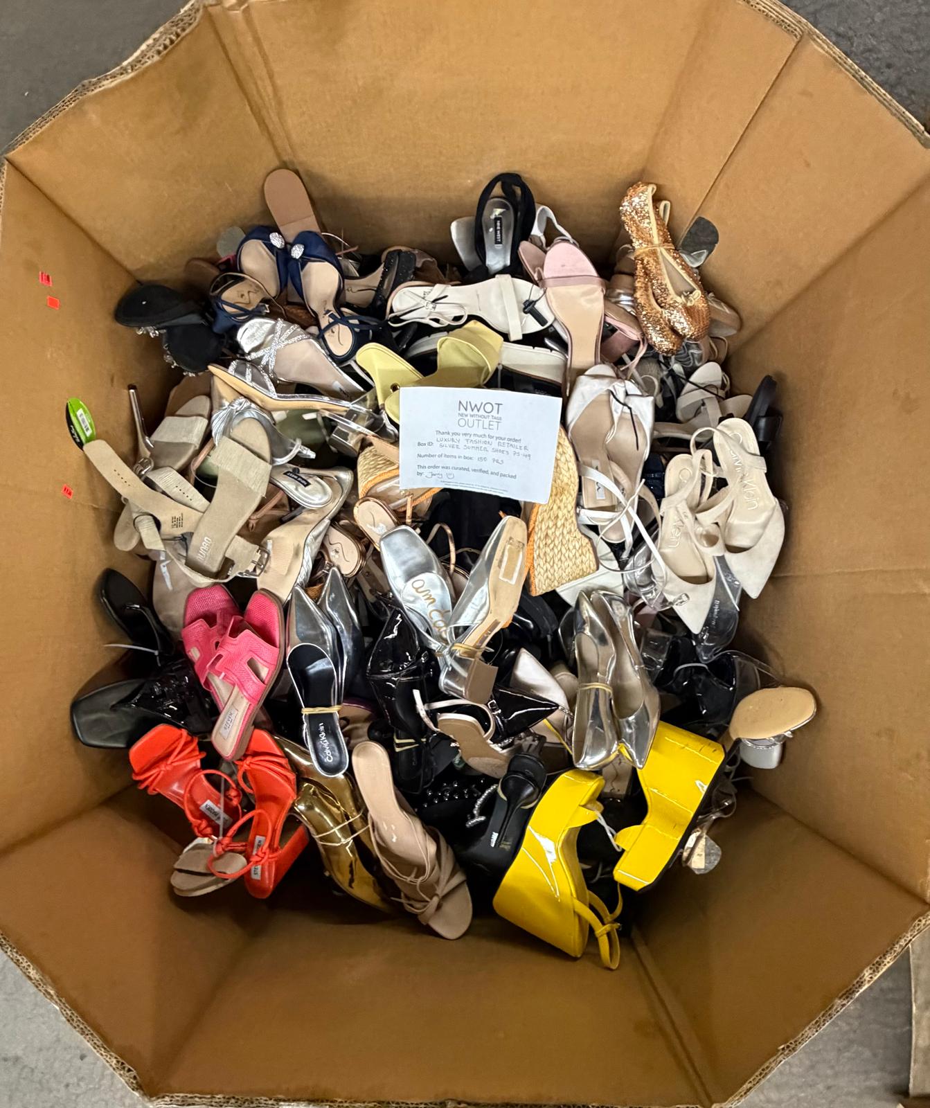 Luxury Fashion Retailer | Silver Summer Shoes | 150 pairs | Pallet# PS-49