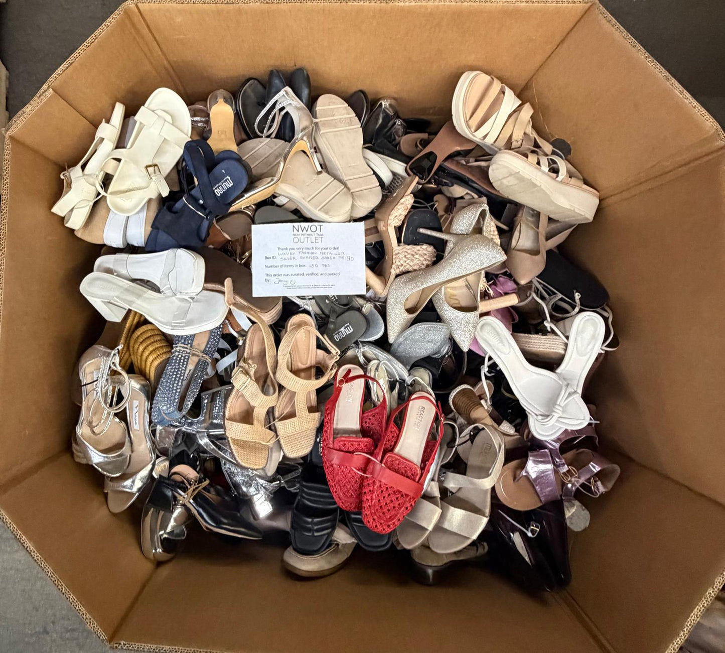 Luxury Fashion Retailer | Silver Summer Shoes | 150 pairs | Pallet# PS-50