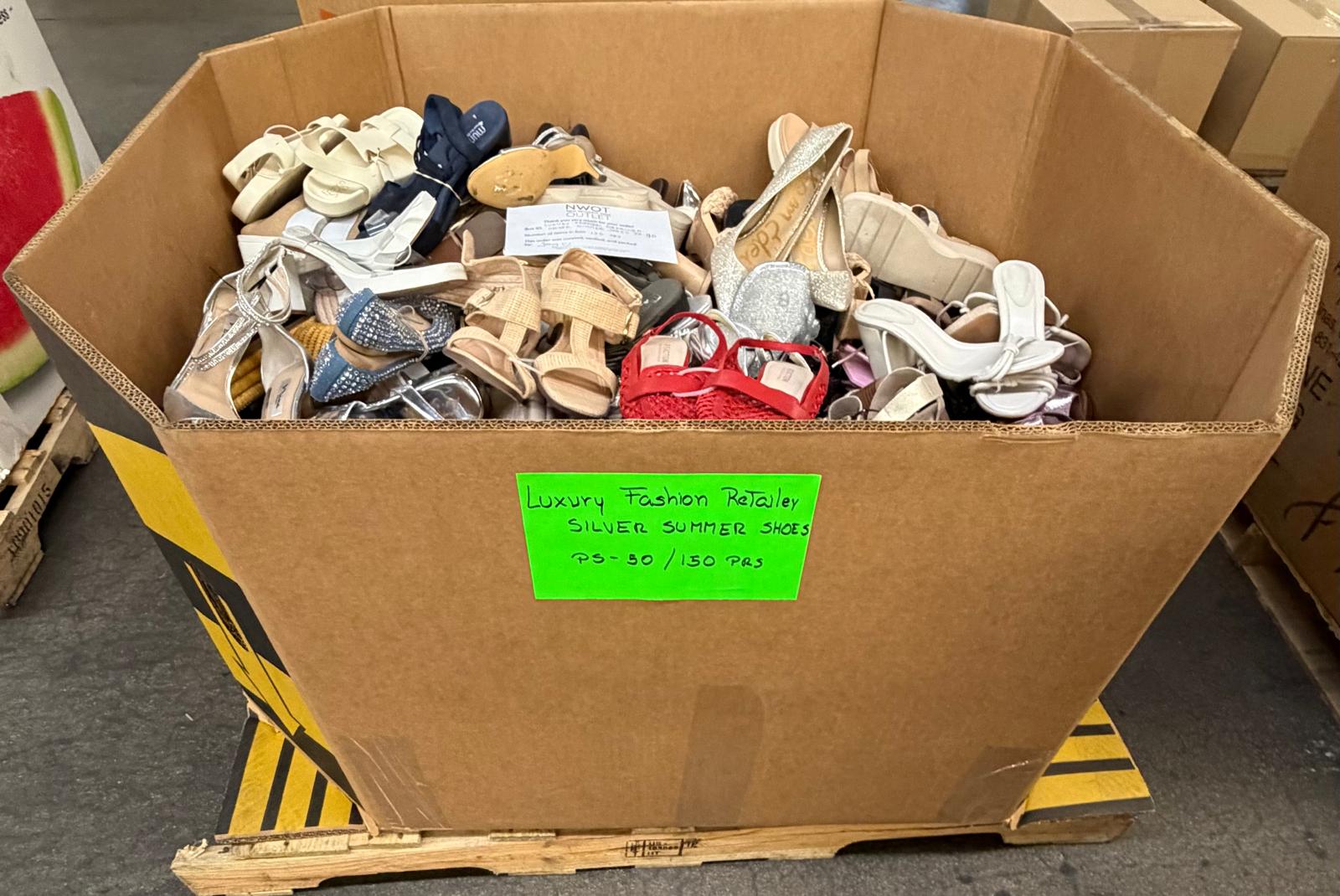 Luxury Fashion Retailer | Silver Summer Shoes | 150 pairs | Pallet# PS-50