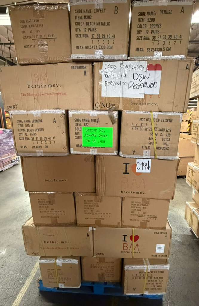 Bernie Mev Shoe Pallet | Assorted Footwear | 415 Pieces | Pallet# PS-53