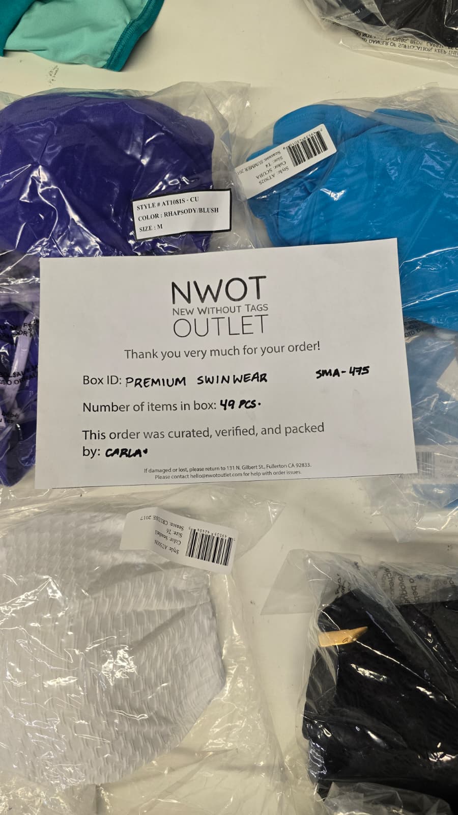 Premium Swimwear  | Assorted Bikini Tops and Bikini Bottoms | 49 Pieces | Small Box # SMA-475