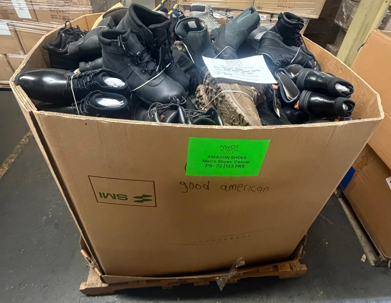 Amazon Brand Shoes | Assorted Men's Footwear | Returns | 133 Pairs | Pallet# PS-72