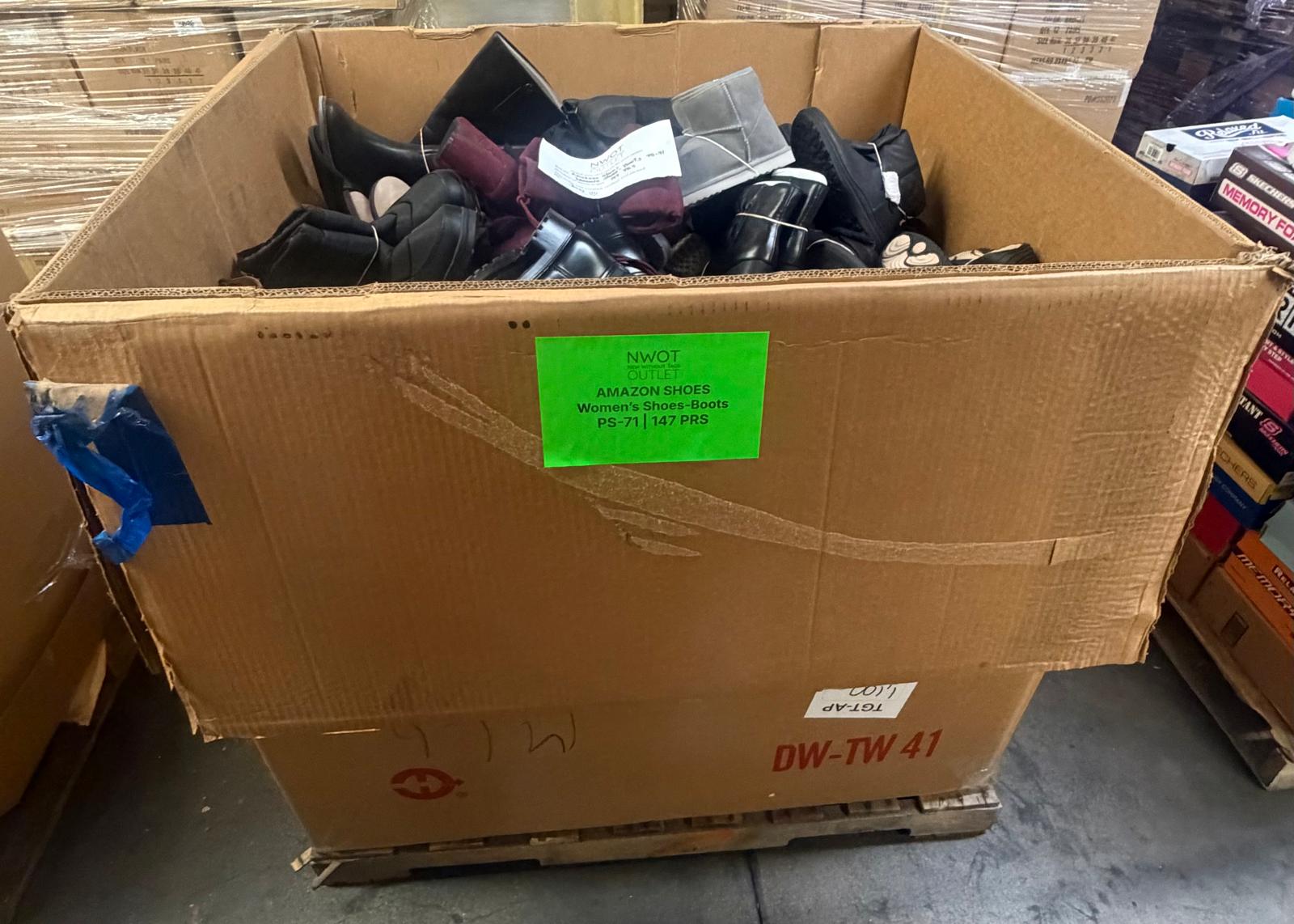 Amazon Brand Shoes | Assorted Women's Boots Footwear | Returns | 147 Pairs | Pallet# PS-71