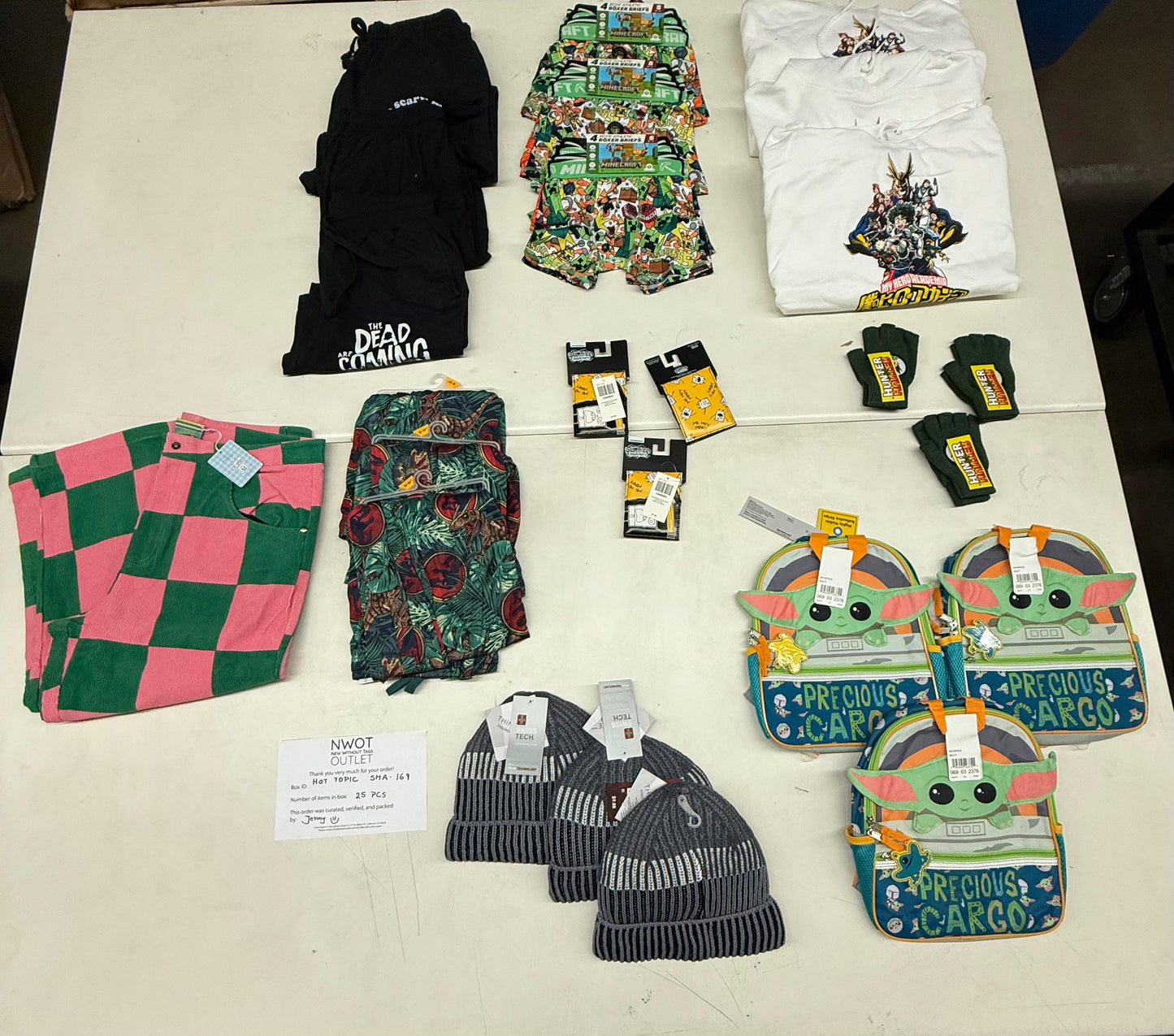 Hot Topic  | Assorted Apparel and Accessories | 25 Pieces | Small Box# SMA-169