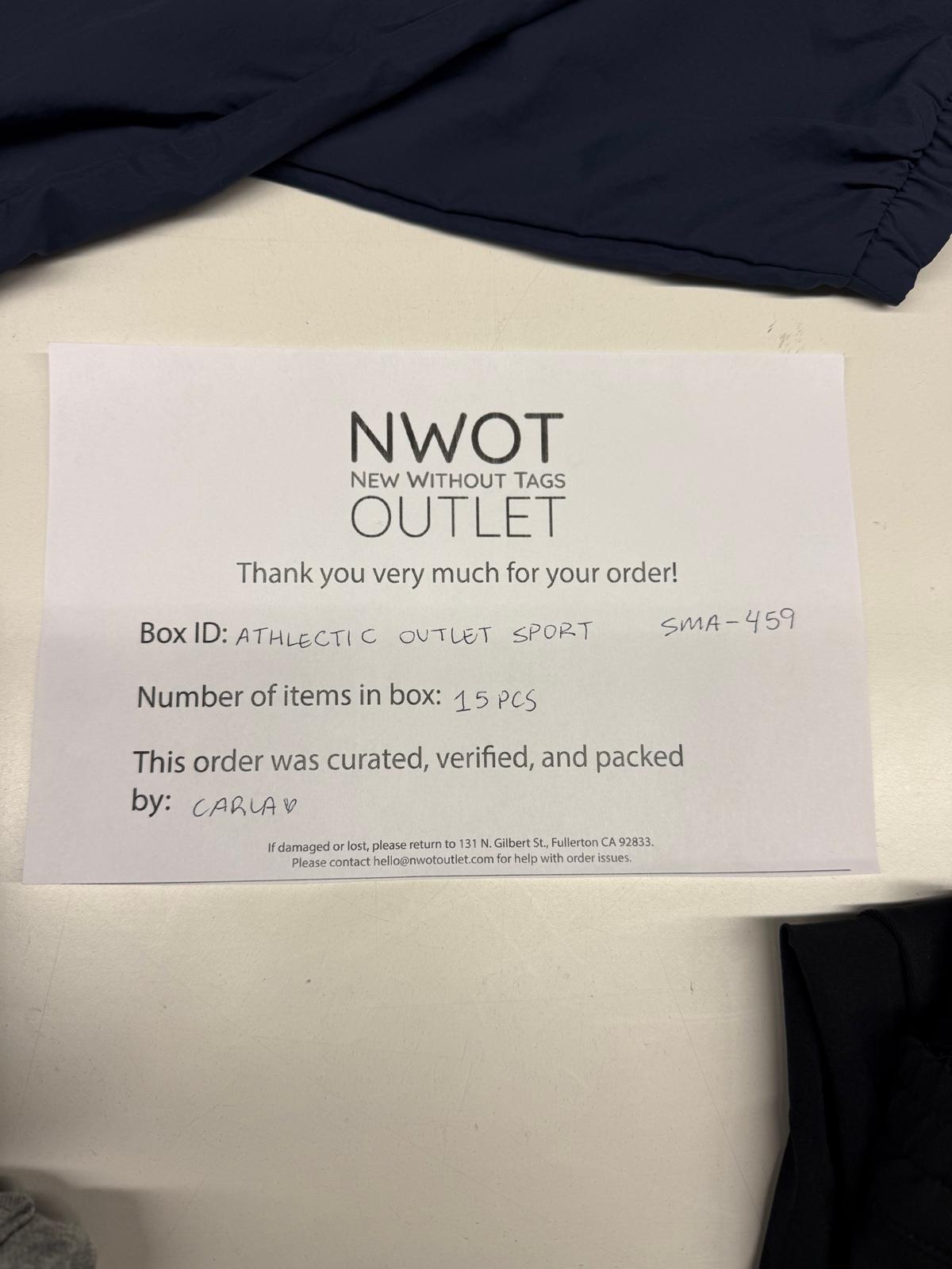 Athletic Outlet Sport | Assorted Athletic Apparel | 15 Pieces | Small Box #SMA-459