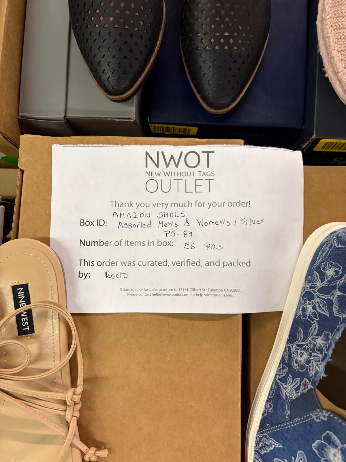 Amazon Brand Shoes | Assorted Men's and Women's Bronze Footwear | Returns | 56 Pairs | Pallet# PS-87