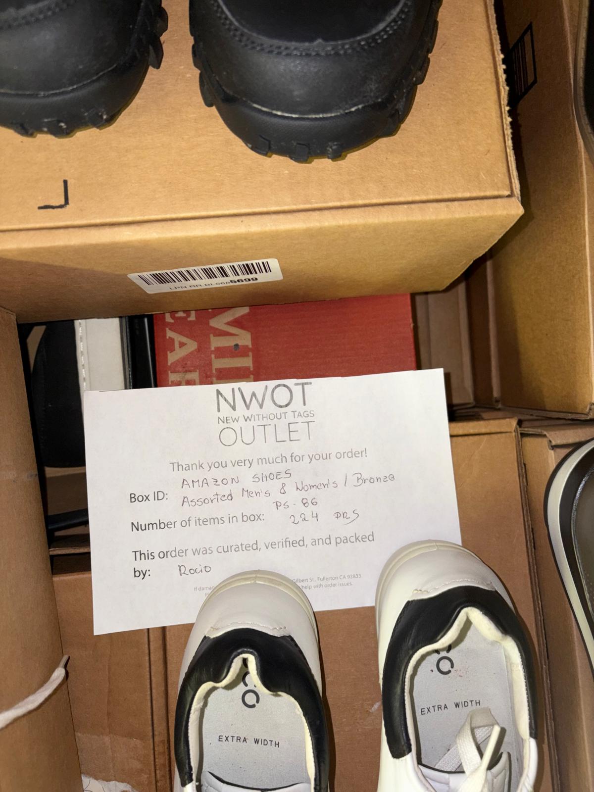 Amazon Brand Shoes | Assorted Men's and Women's Bronze Footwear | Returns | 224 Pairs | Pallet# PS-86