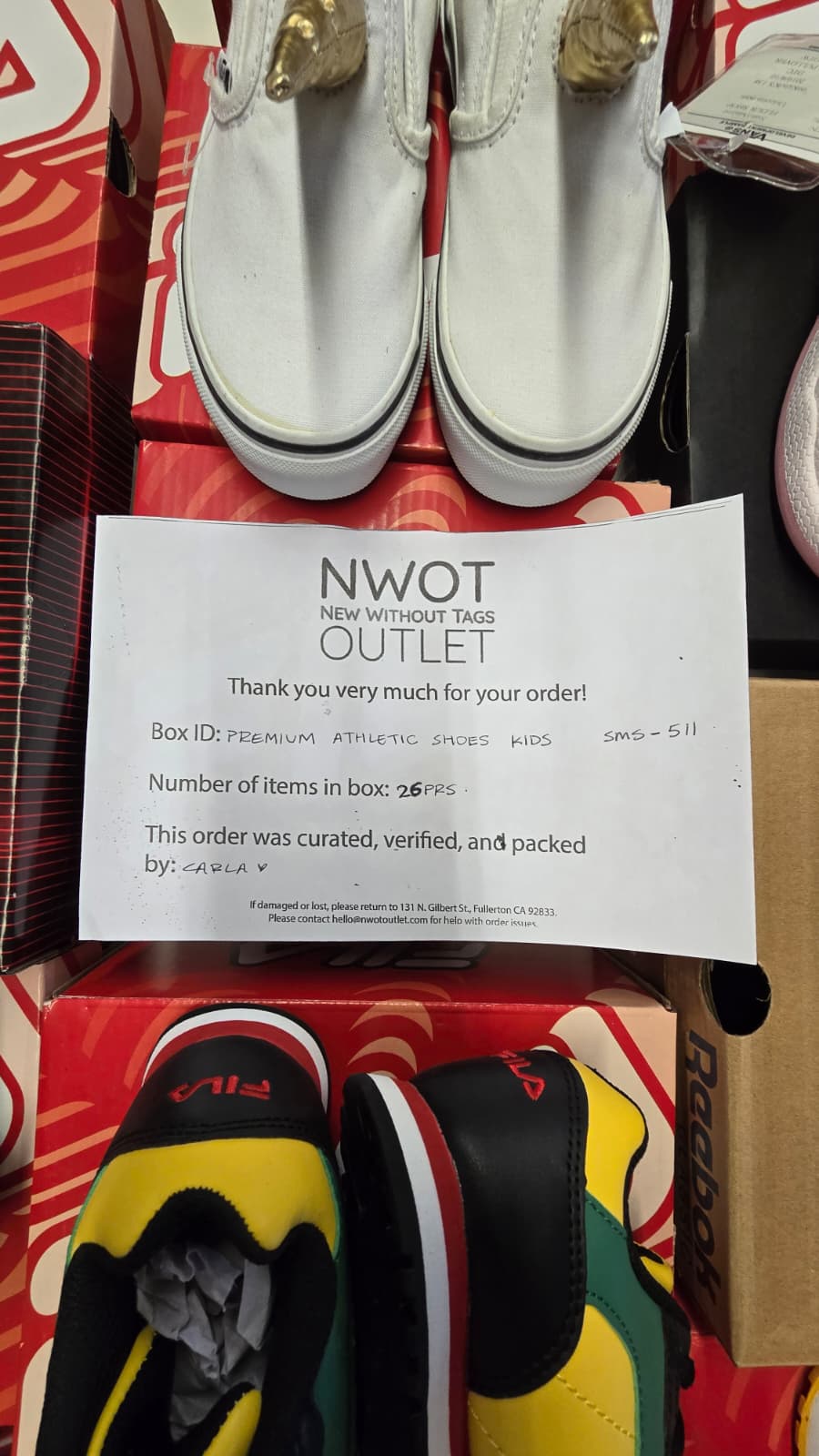 Premium Shoes Kids | Fila and Mixed | NWOT | 26 Pairs | Small Box # SMA-511