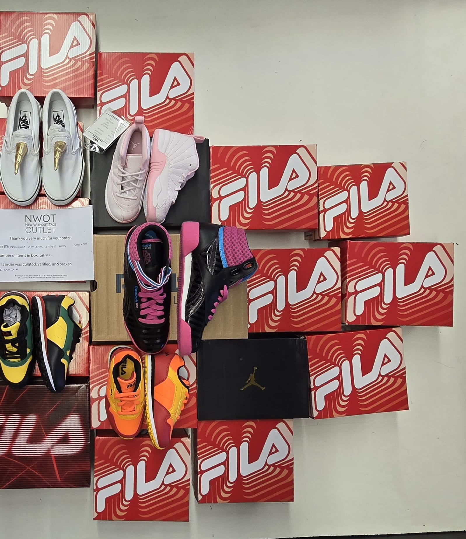 Premium Shoes Kids | Fila and Mixed | NWOT | 26 Pairs | Small Box # SMS-511