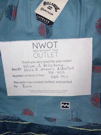 Volcom & Billabong | Assorted Apparel | New With Tag | 500 Pieces | Pallet #PA-433