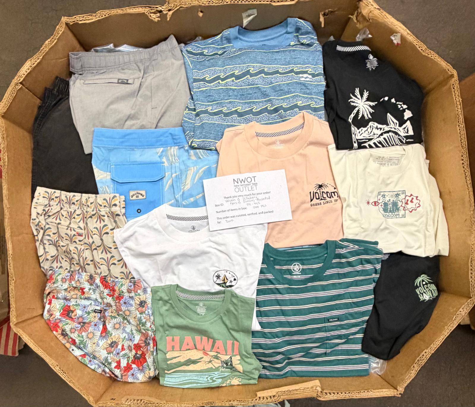 Volcom & Billabong | Assorted Apparel | New With Tag | 500 Pieces | Pallet #PA-442