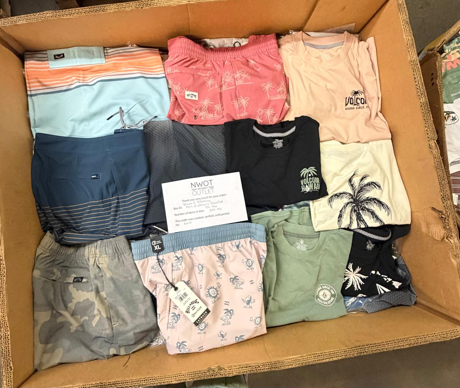 Volcom & Billabong | Assorted Apparel | New With Tag | 500 Pieces | Pallet #PA-444