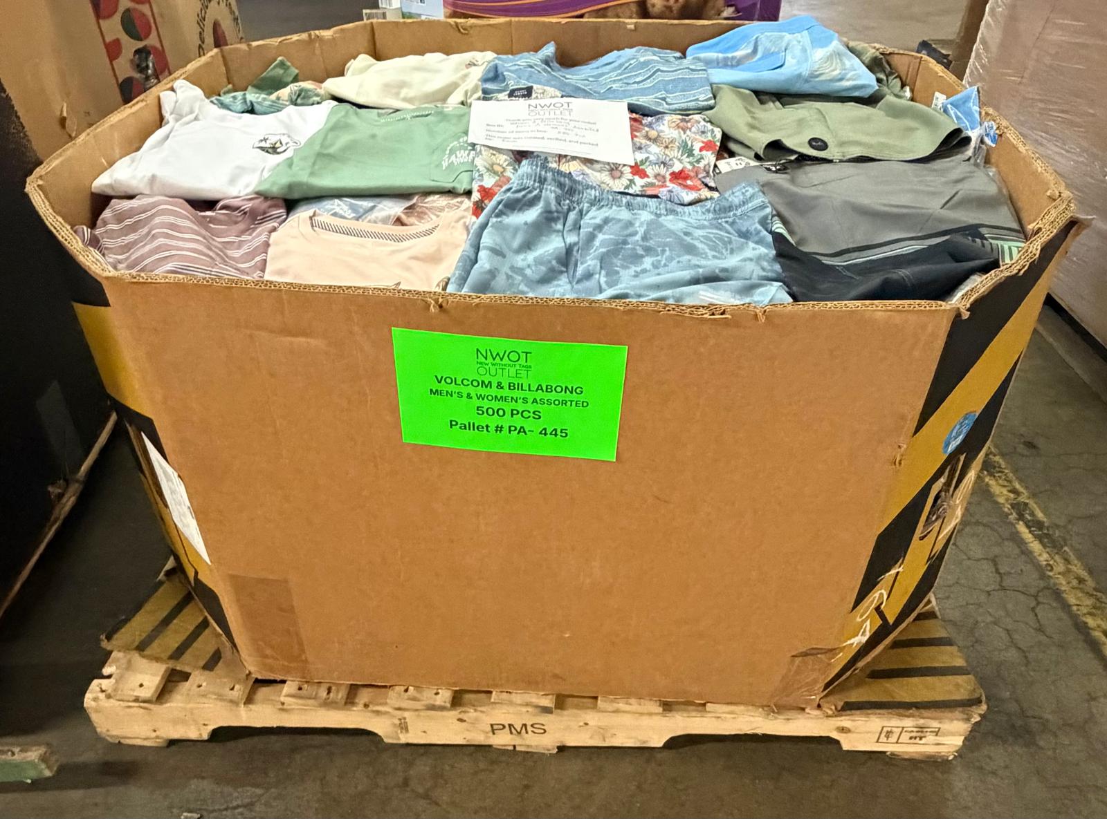 Volcom & Billabong | Assorted Apparel | New With Tag | 500 Pieces | Pallet #PA-445