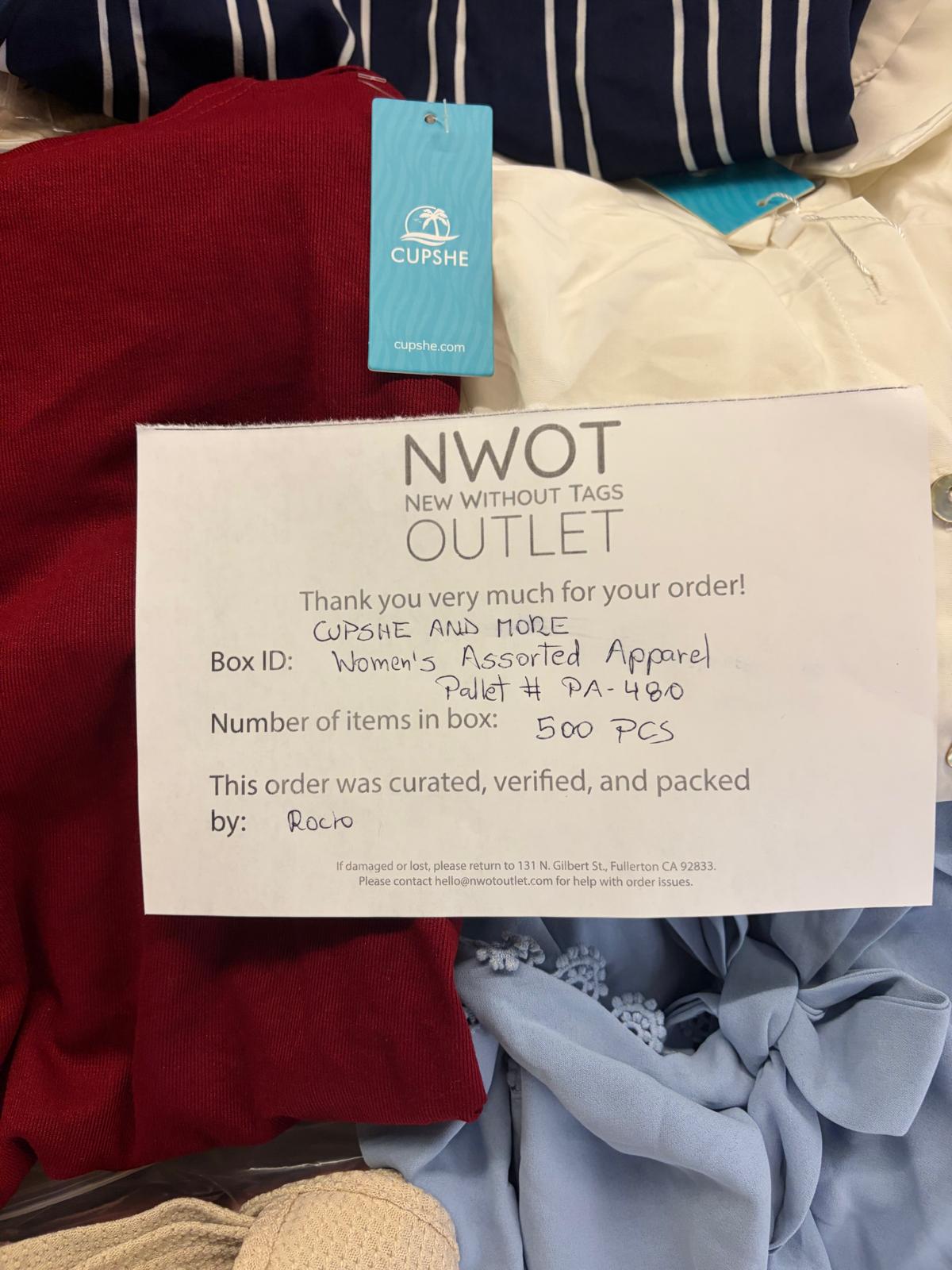 Cupshe & More | Assorted Women's Apparel | 500 Pieces | New with Tag | Pallet #PA-480