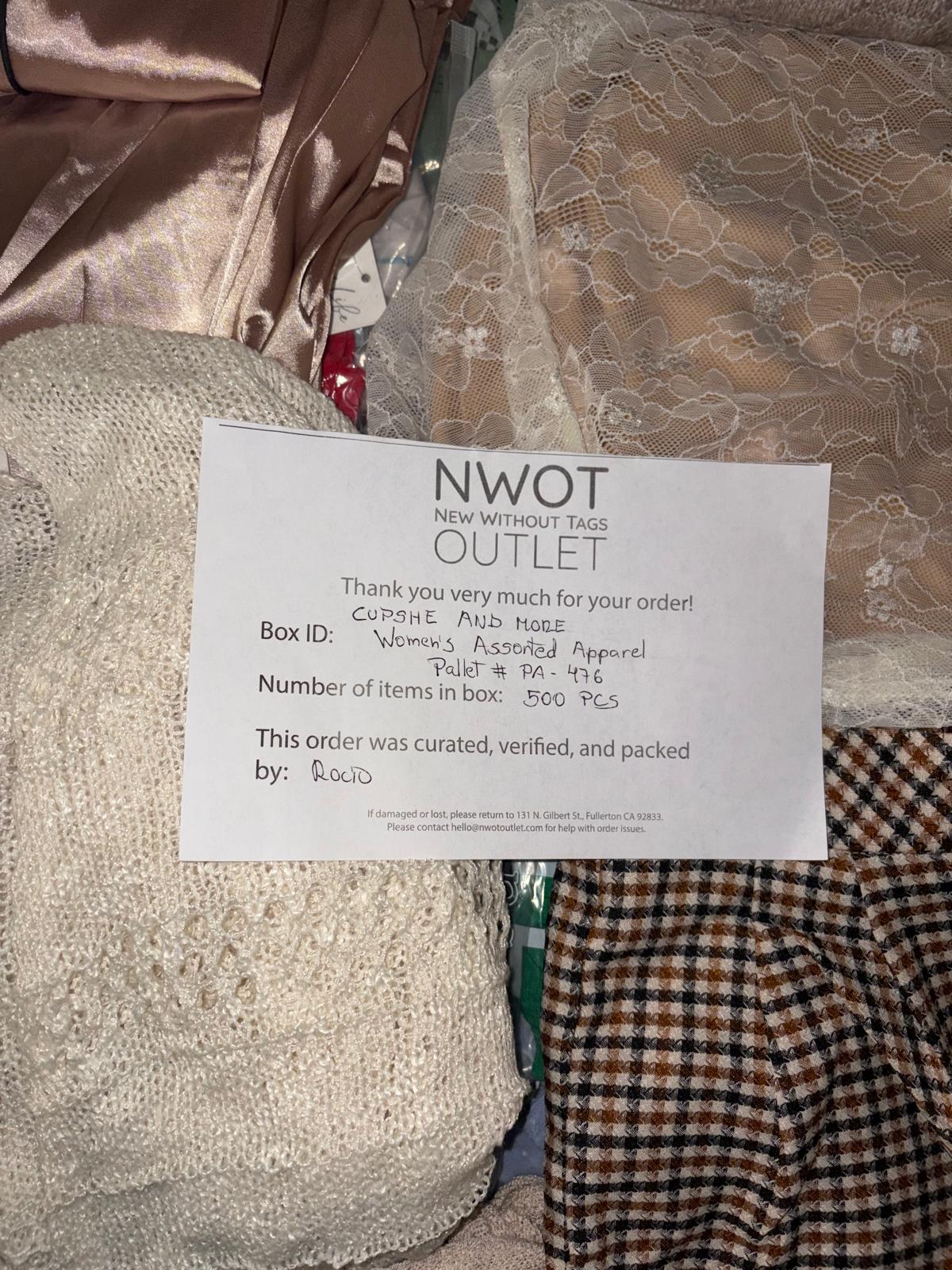 Cupshe & More | Assorted Women's Apparel | 500 Pieces | New with Tag | Pallet #PA-476