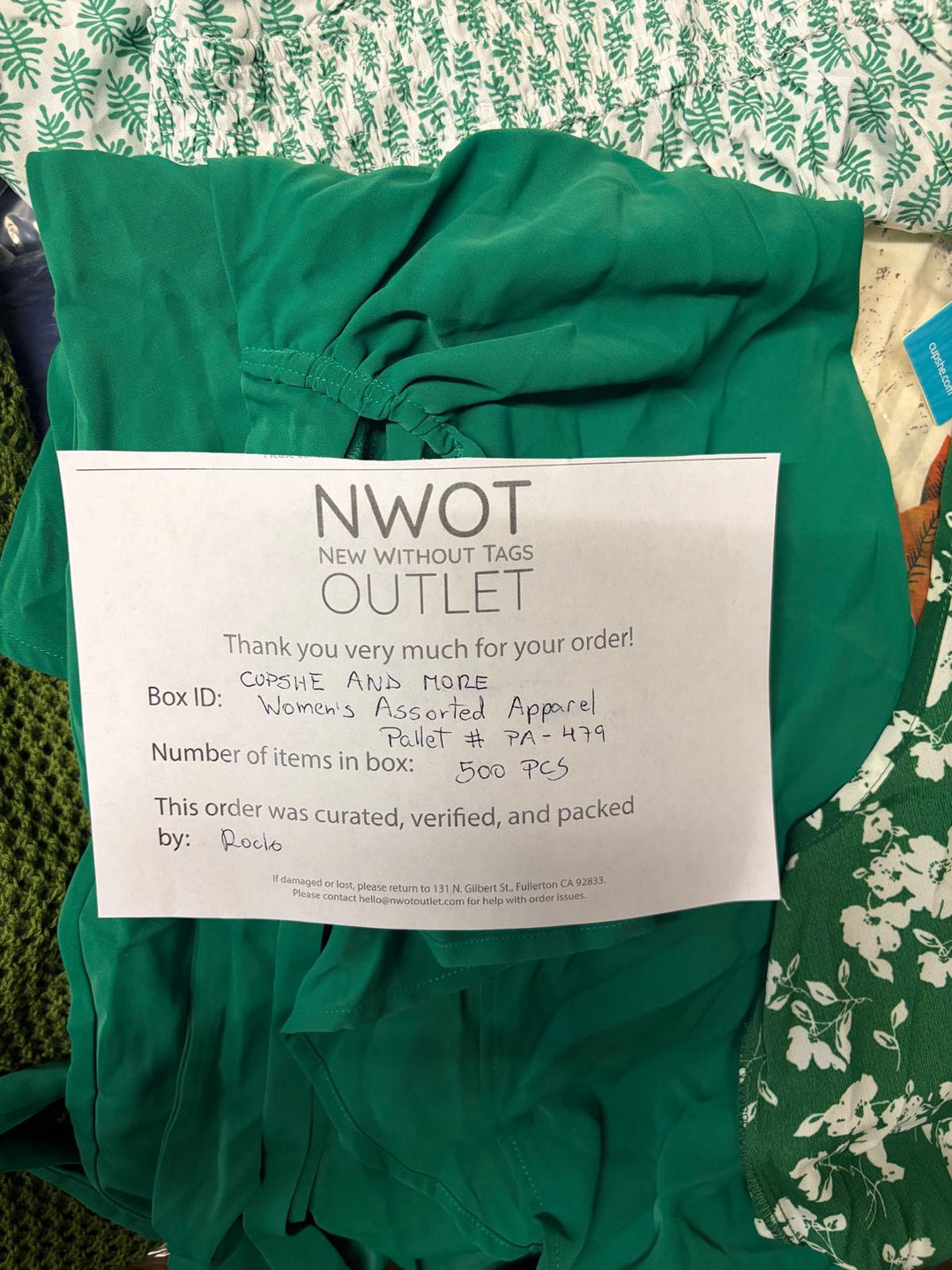 Cupshe & More | Assorted Women's Apparel | 500 Pieces | New with Tag | Pallet #PA-479